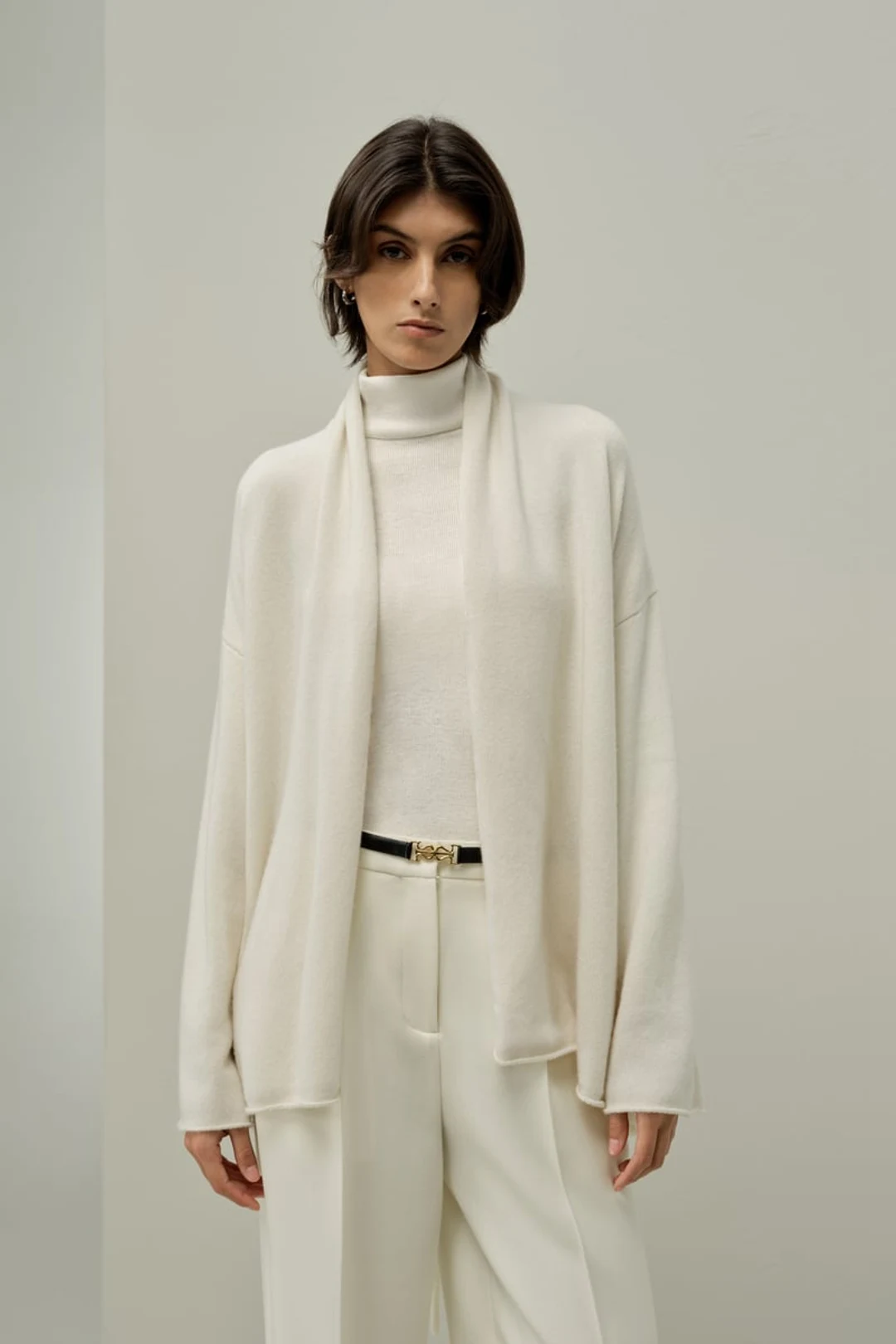 LILYSILK Cardigan Femme en Pur Cachemire Ample Style Kimono Léger et Chaud Blanc S