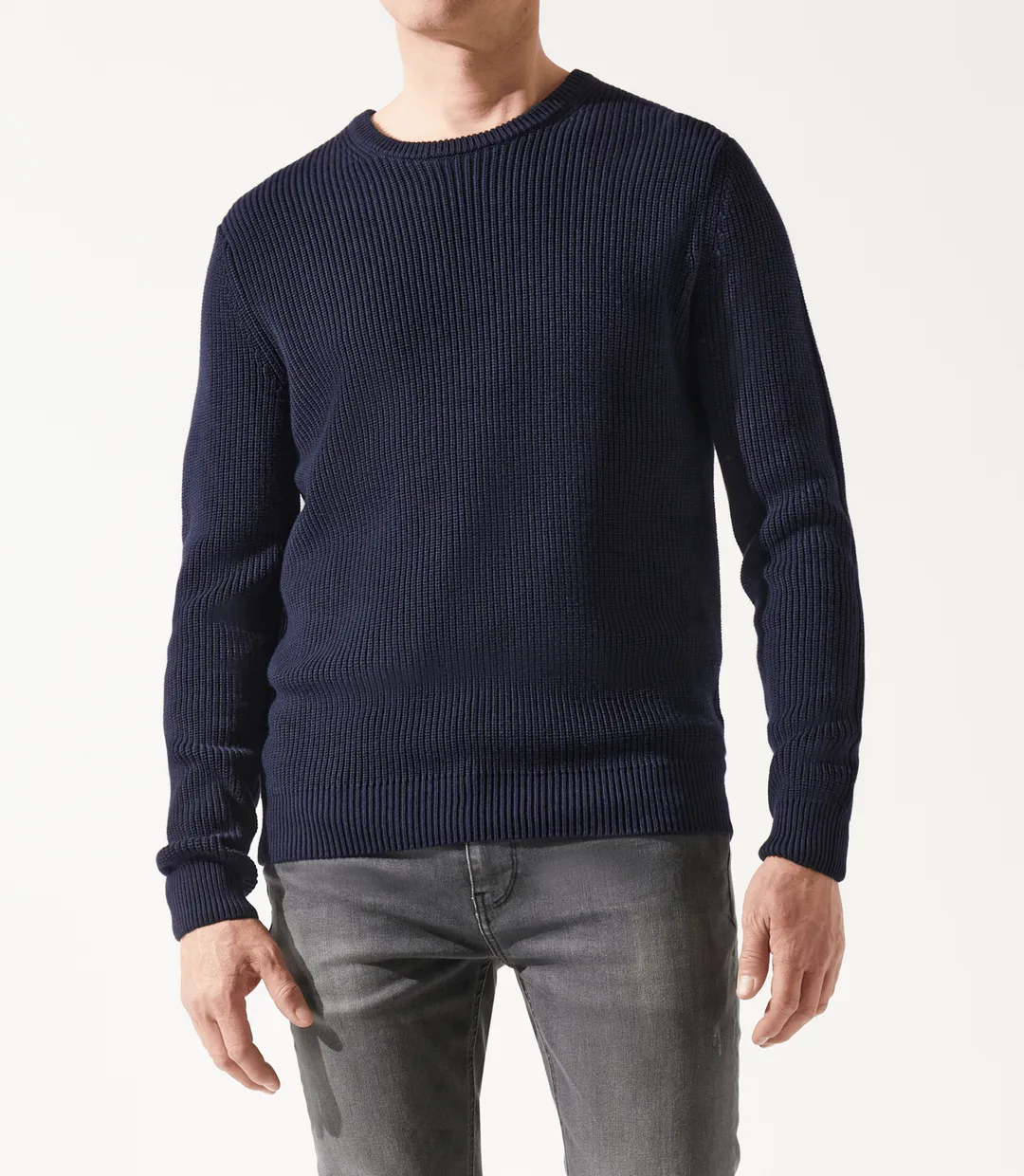 IZAC - Pull col rond marine