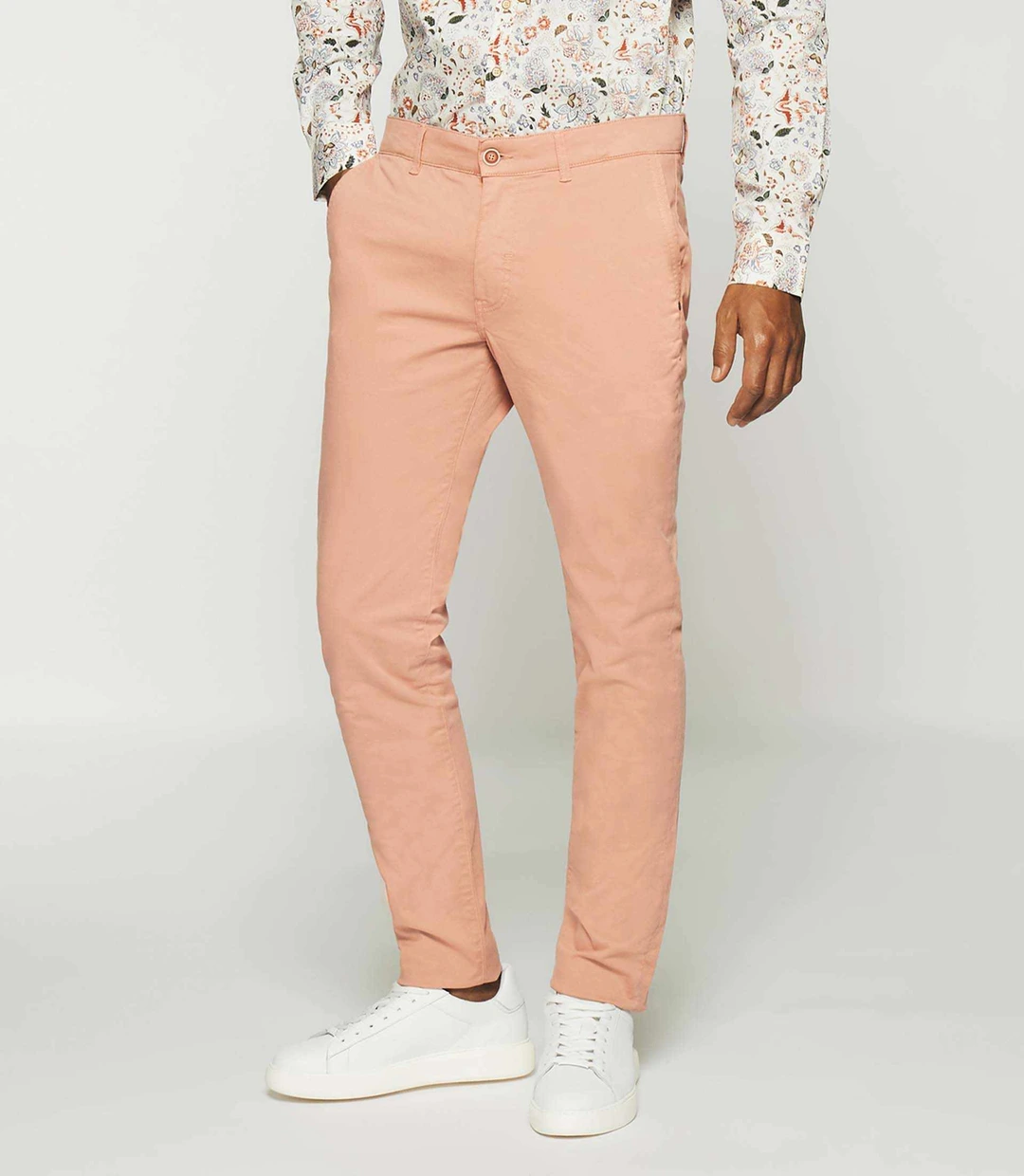 IZAC - Pantalon slack slim rose PACHELOR