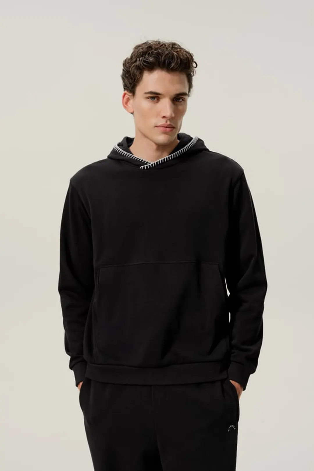 LILYSILK Homme Sweat à Capuche Luxe en Soie Bouclée Épais avec Poche Kangourou Husky S