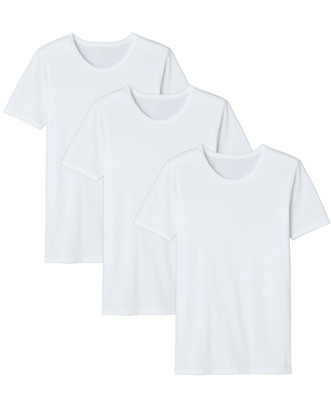 3x T-shirts seconde peau - Blanc - Homme - Taille 2XL - Lemahieu
