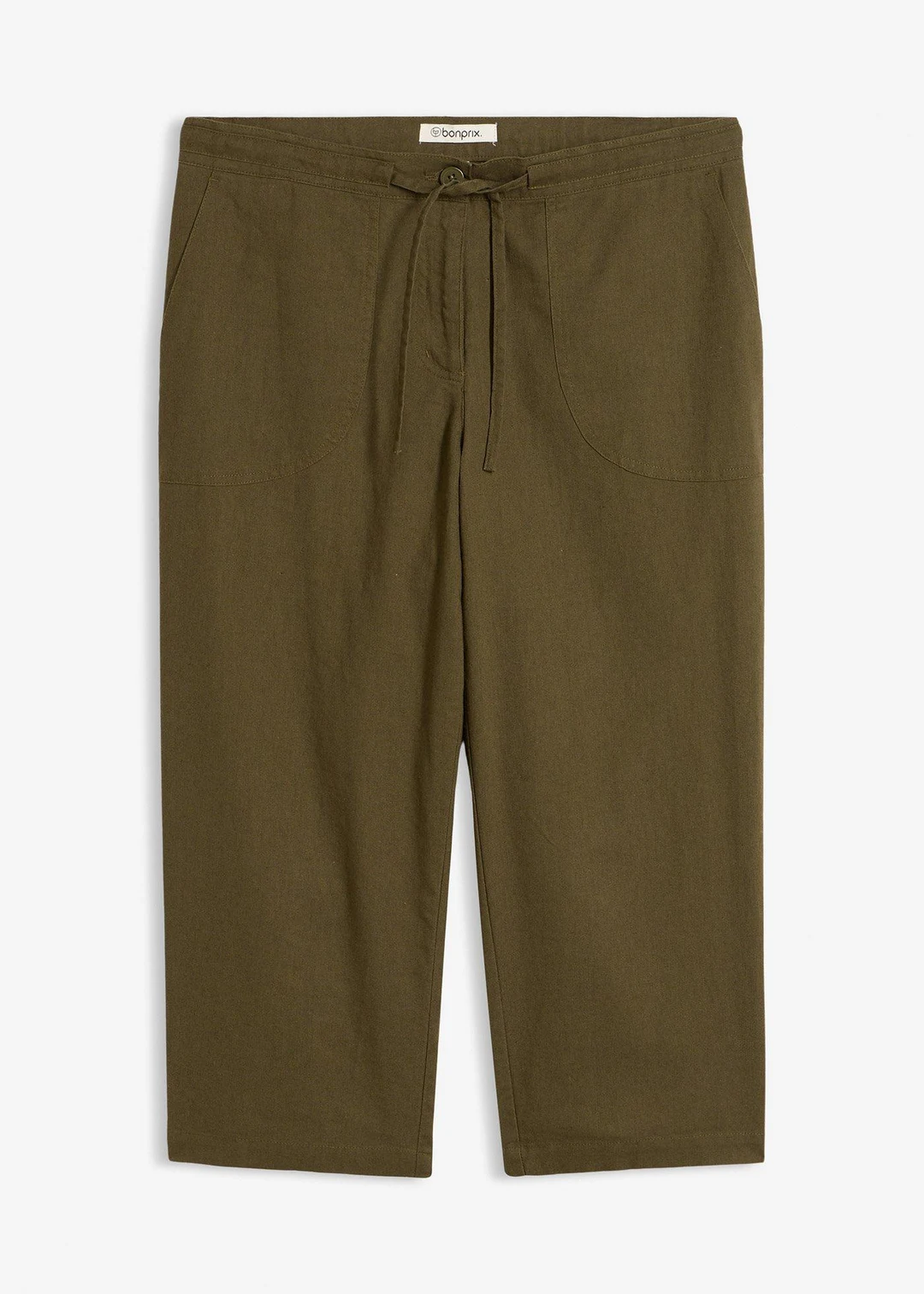 Pantalon 3/4 en lin majoritaire