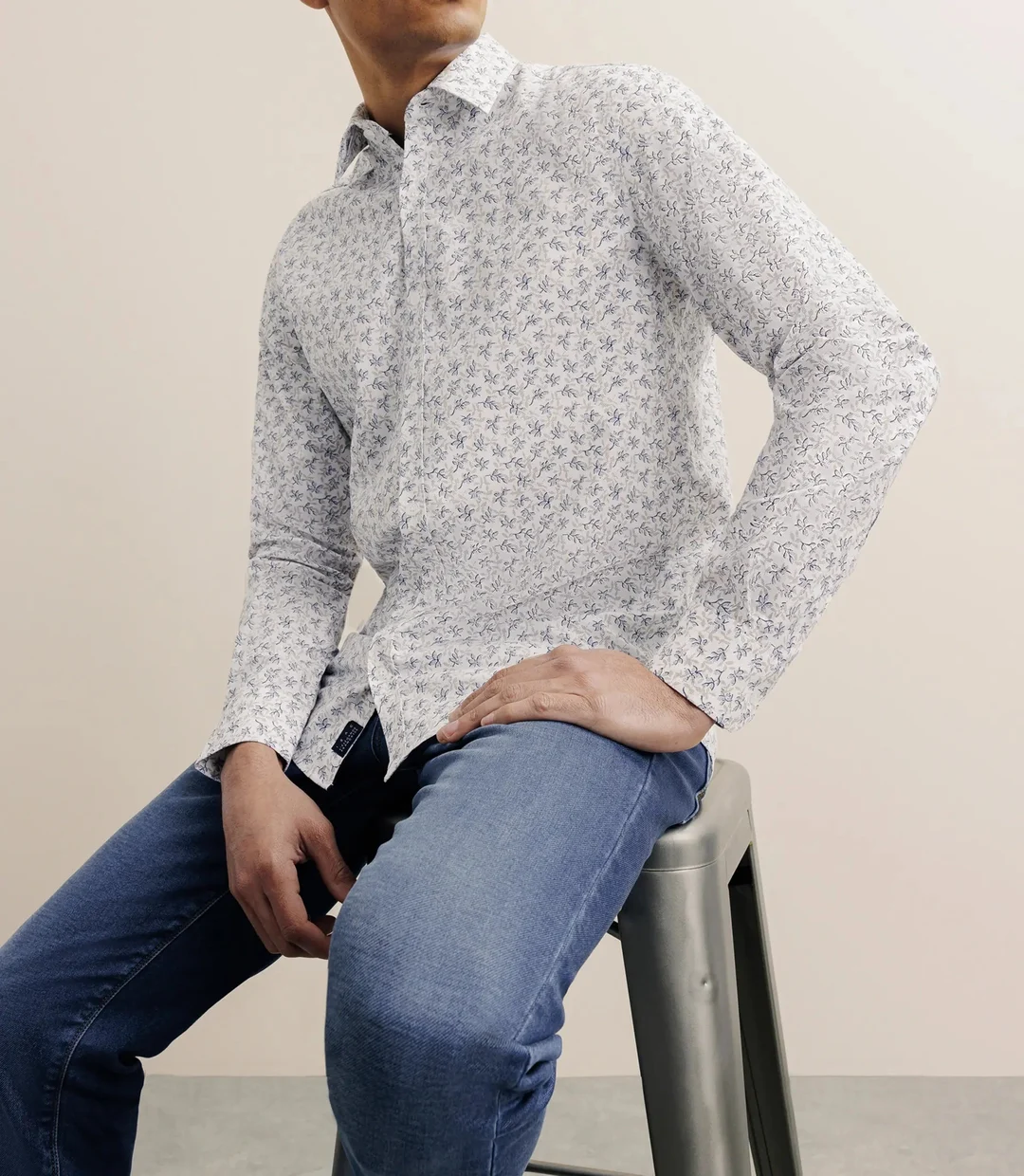IZAC - Chemise imprimée à fleurs blanche