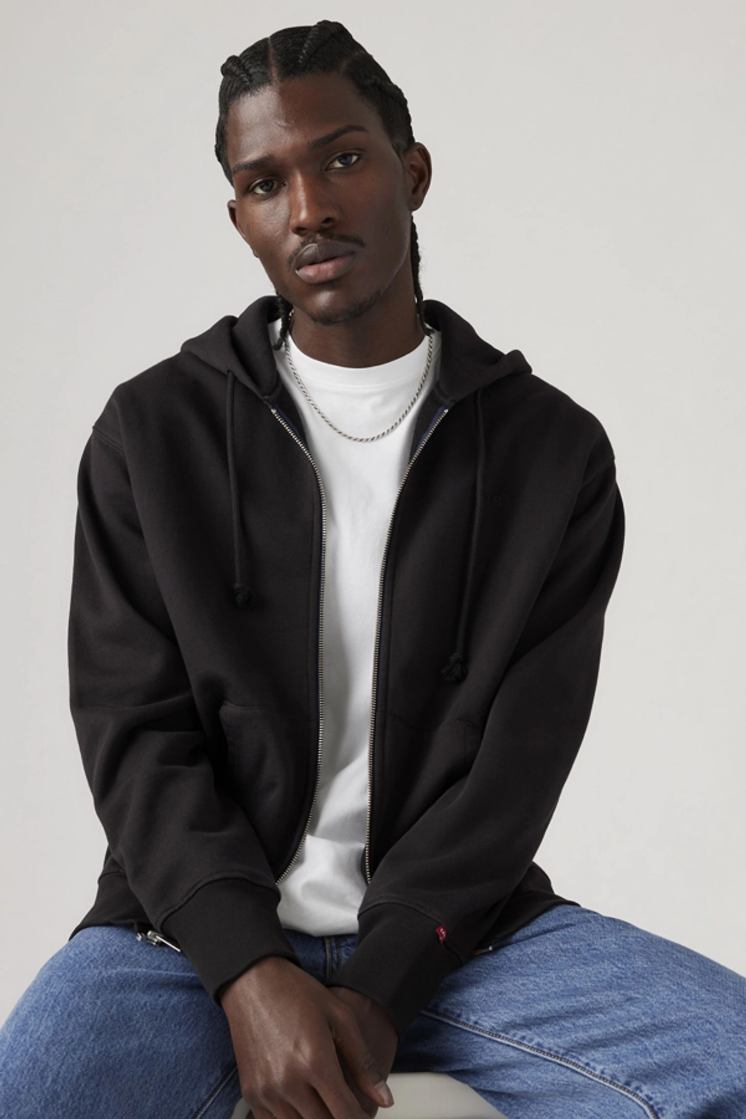 Levi's Sweat Shirt Zippé Authentic - Homme - Gris / Light Grey Heather - 2XL