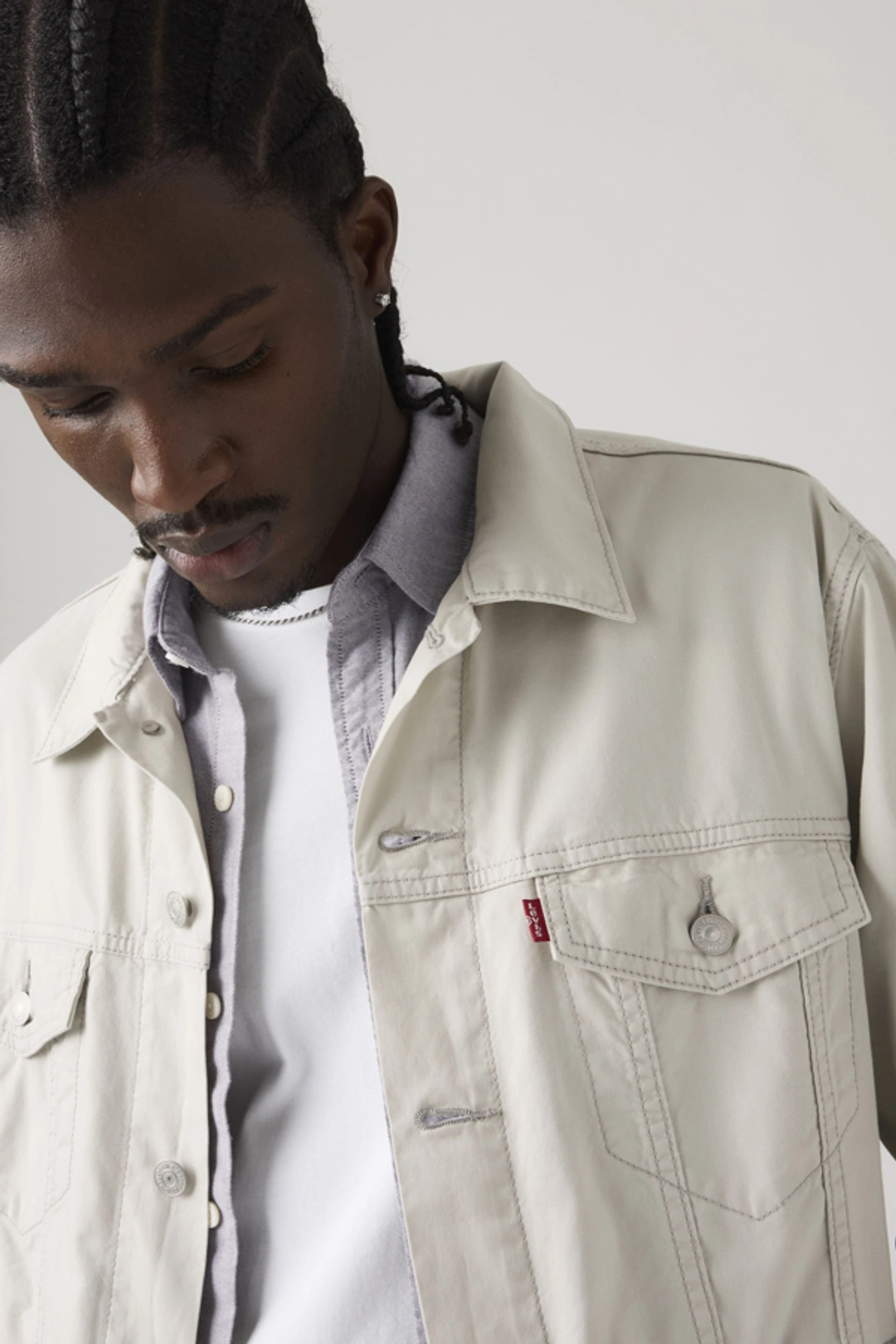 Levi's Veste Trucker Relaxed Type III - Homme - Blanc / Moonstruck - 2XL - 2