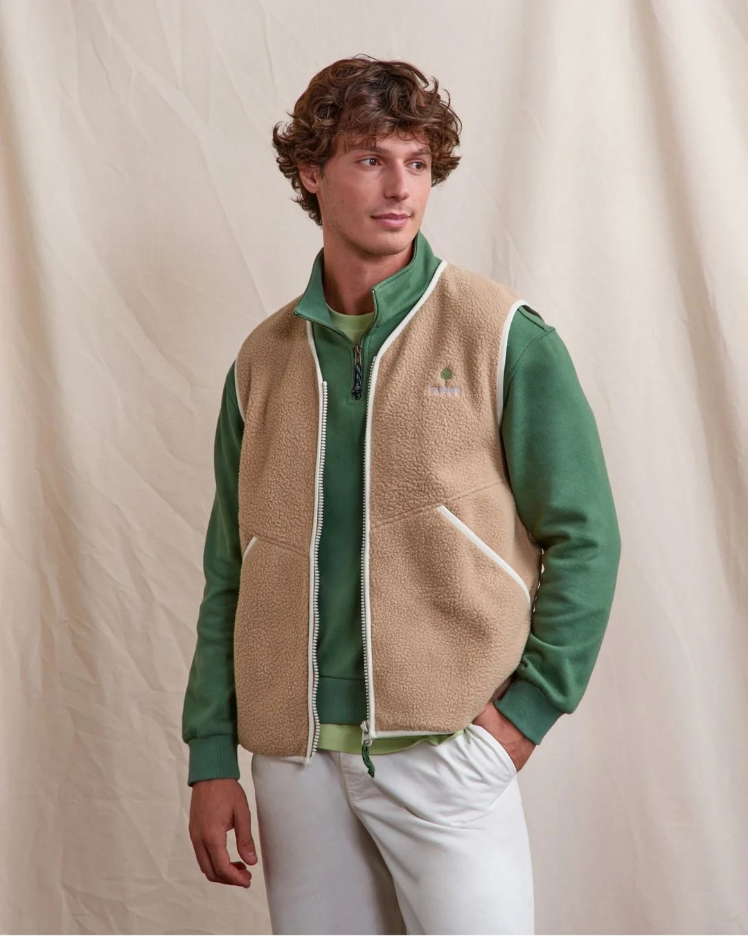 Veste polaire sans manches taupe - TEILLAY
