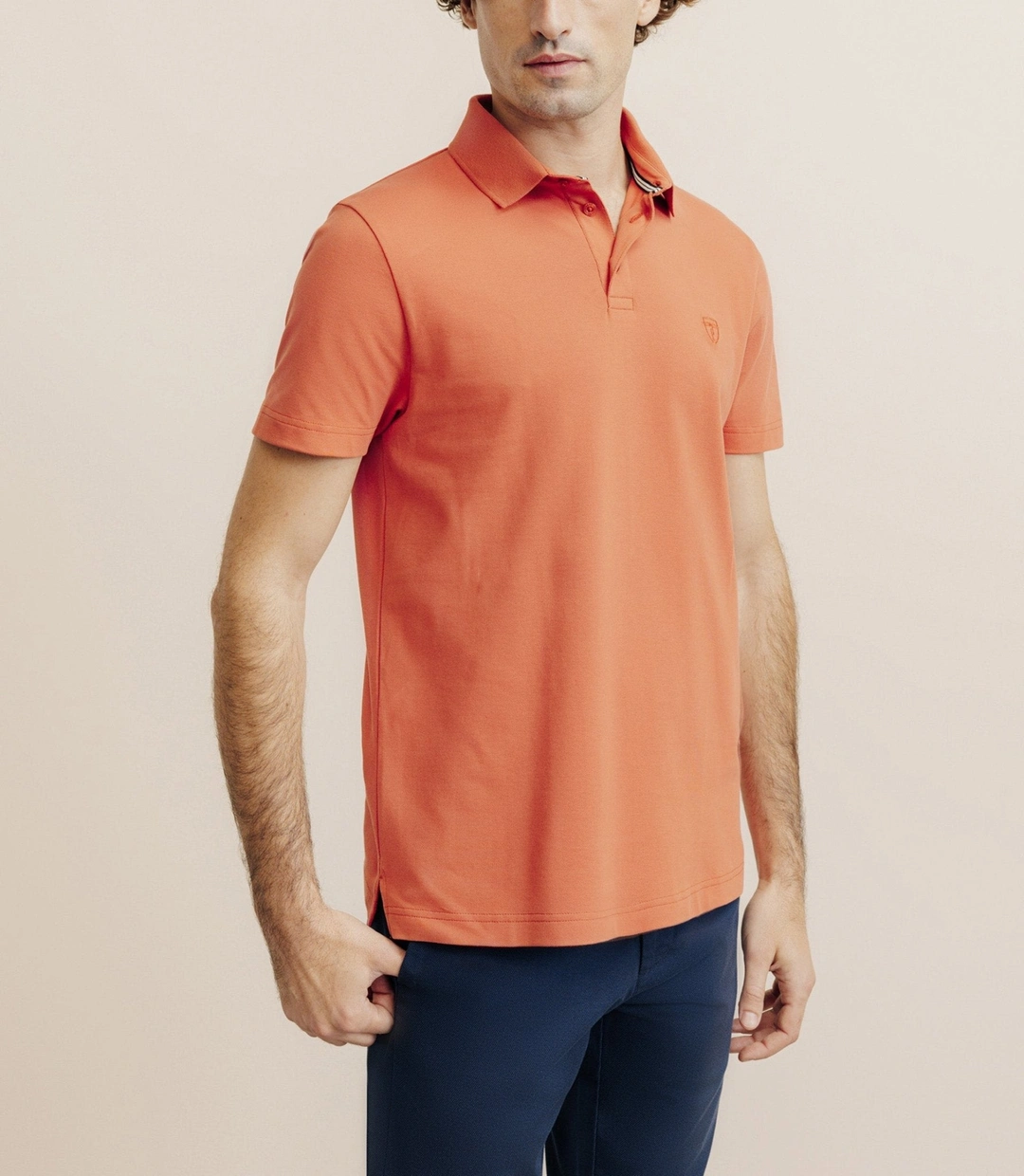 IZAC - Polo piqué orange foncé