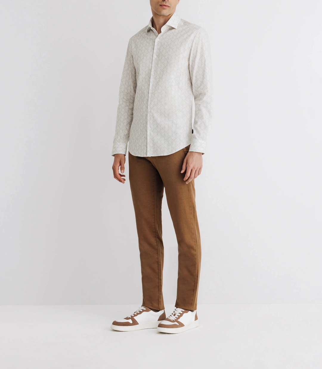 IZAC - Chemise imprimée à fleurs beige