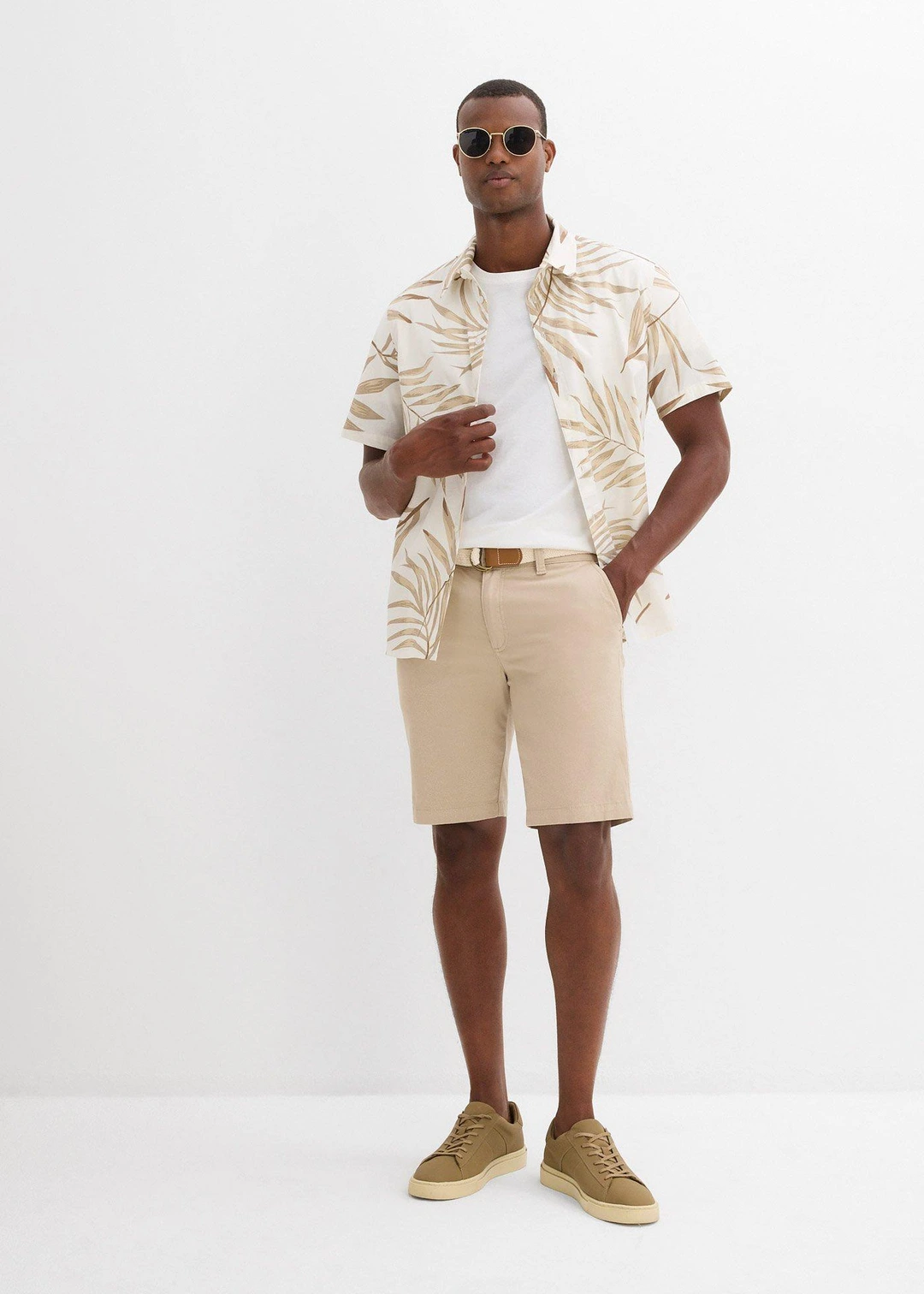 Bermuda extensible avec ceinture, regular