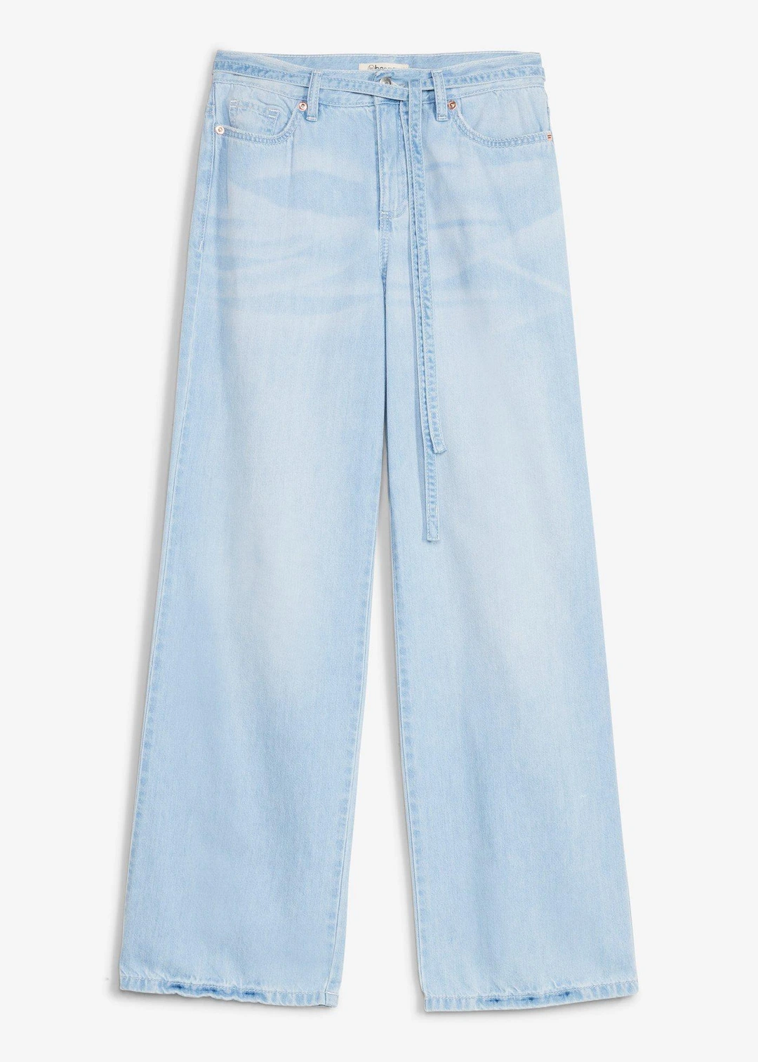 Jean large taille mi-haute avec ceinture