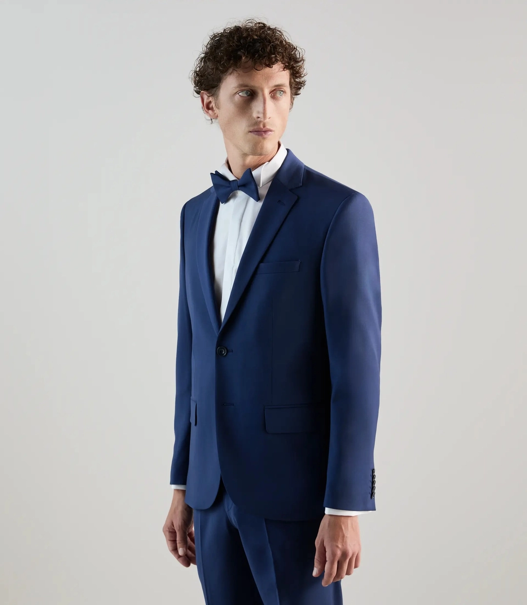 IZAC - Costume 2 boutons en laine majoritaire bleu