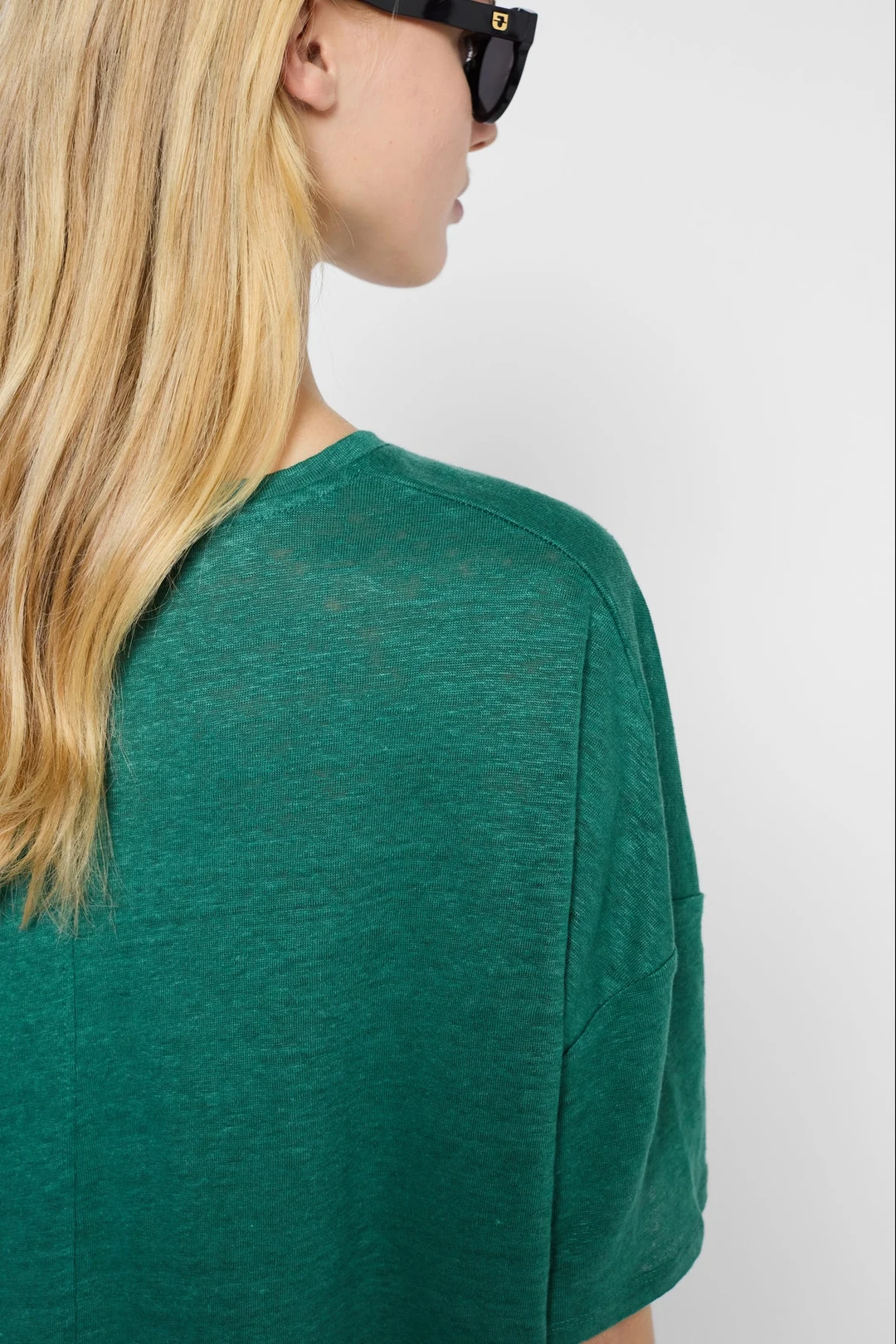 T-shirt large en lin - GALADRIEL - Vert - 3