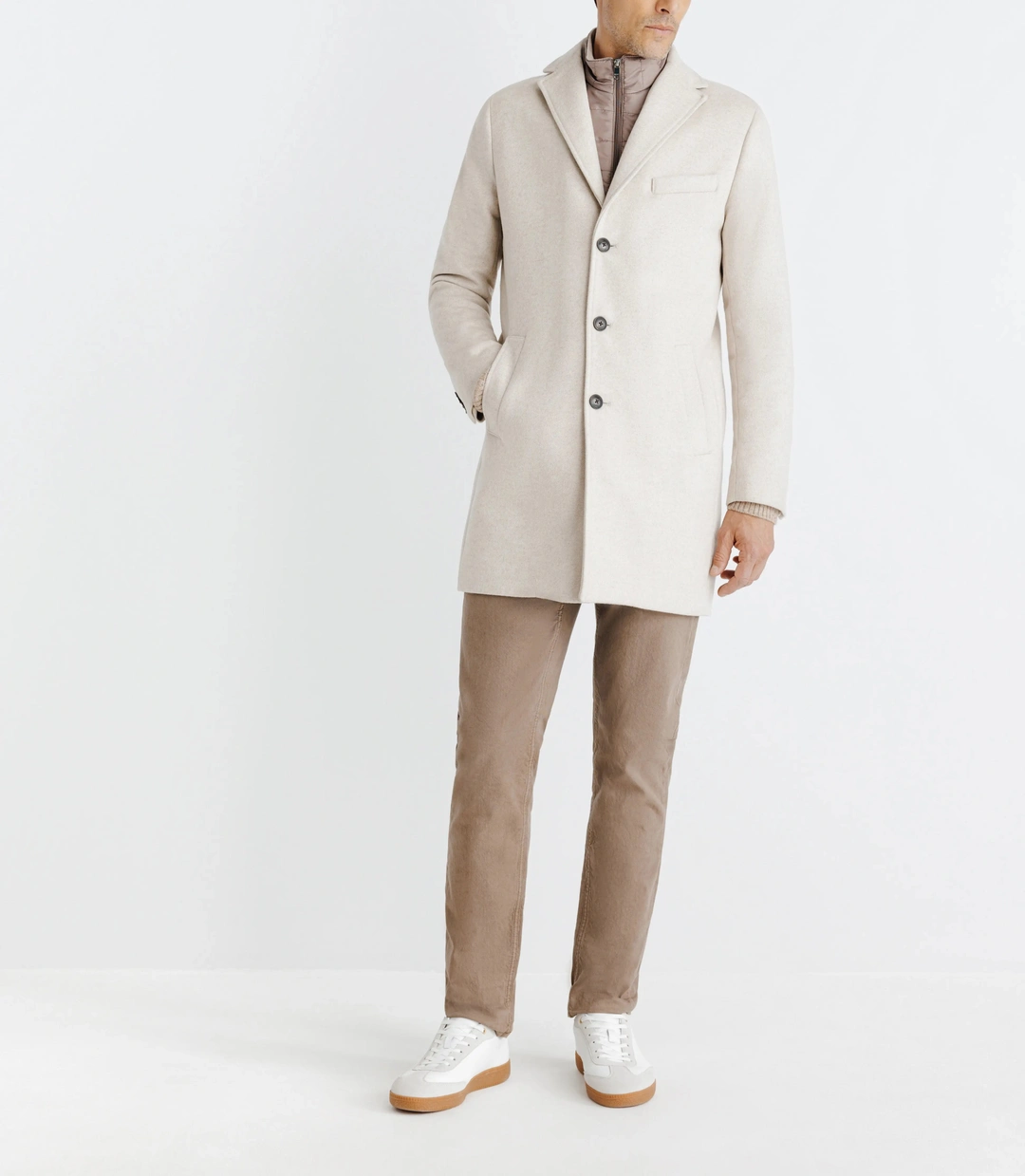 IZAC - Manteau ville parementure beige