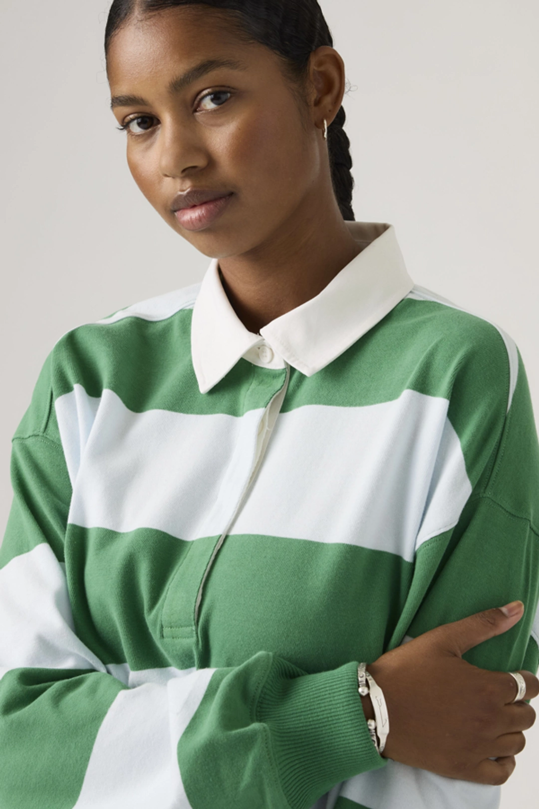 Levi's Polo De Rugby Manche Longue Reenie - Femme - Multicolore / Katie Stripe Coral Blush - XS