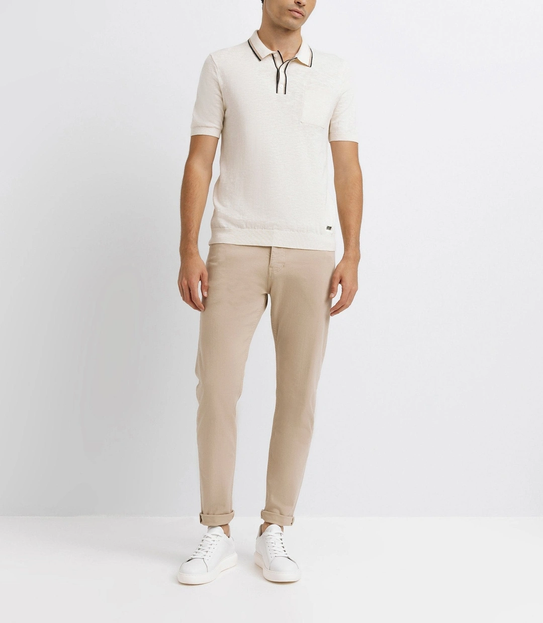 IZAC - Polo col ouvert ecru