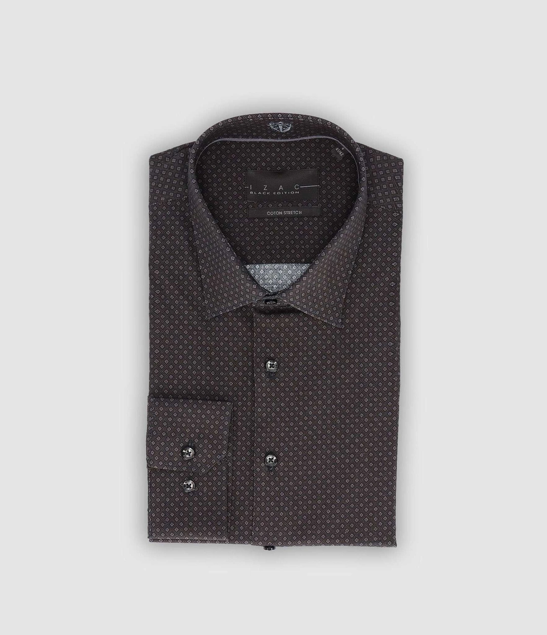IZAC - Chemise ville imprimée anthracite PADERN