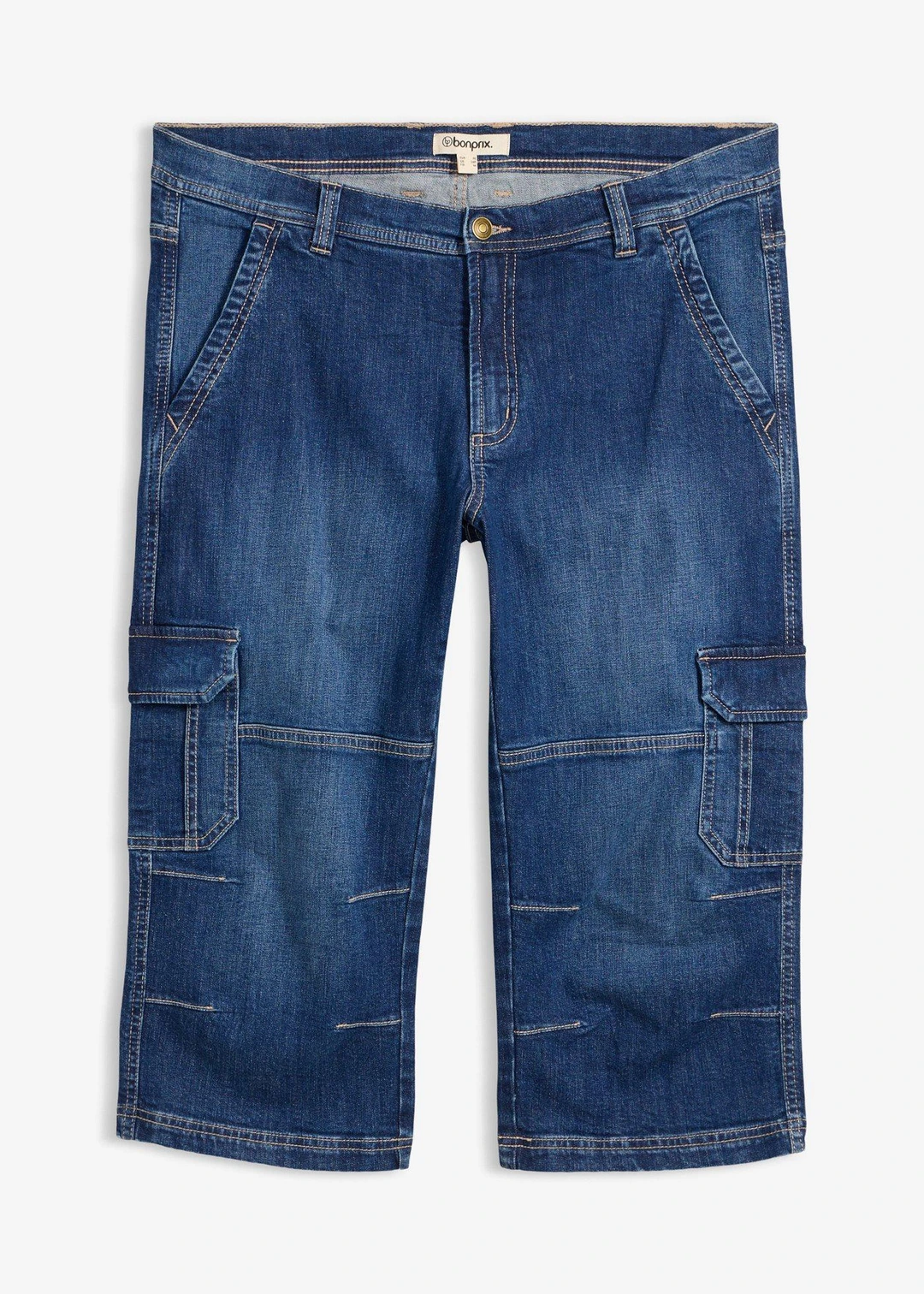 Jean cargo 3/4 regular droit