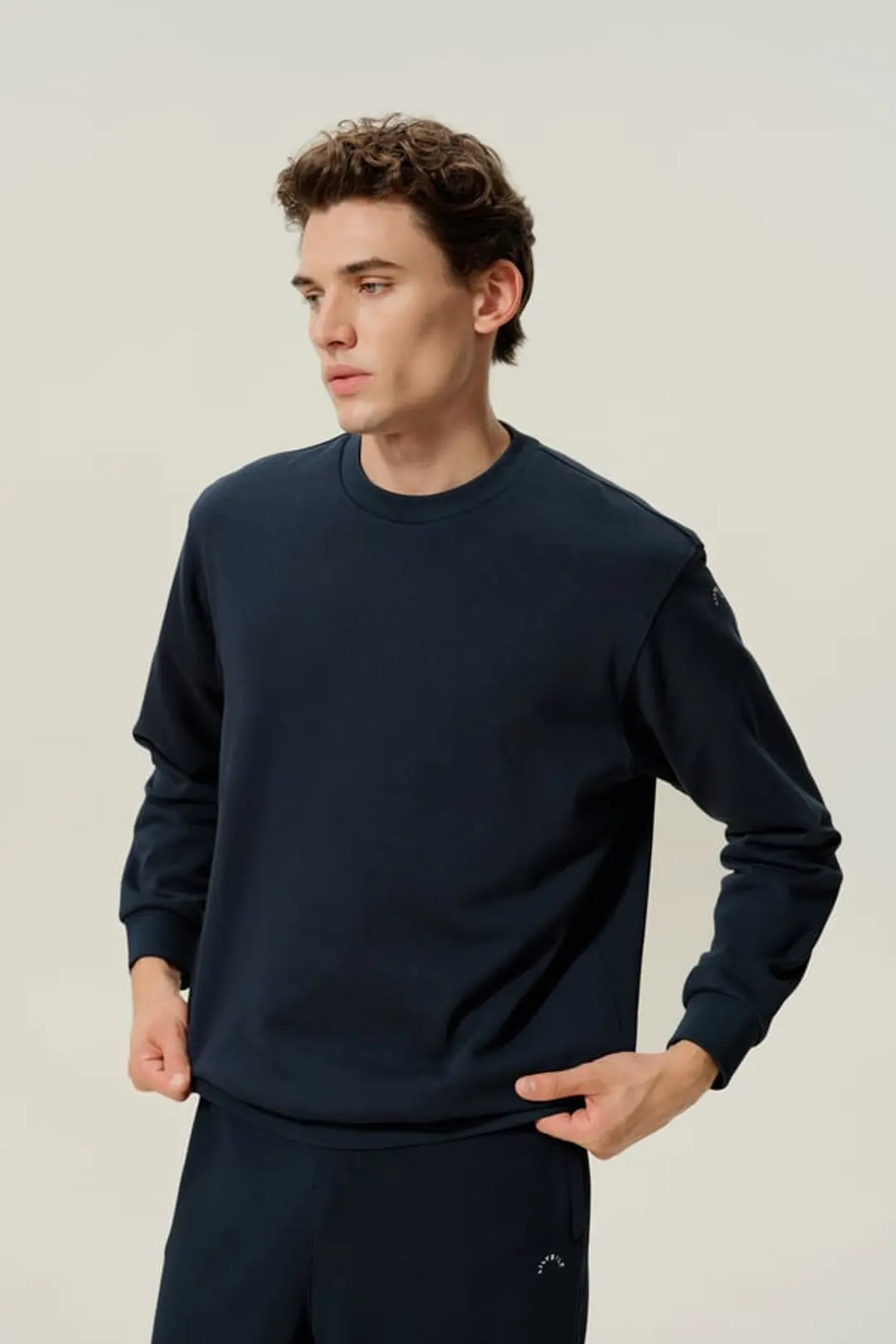 LILYSILK Sweat-shirt Homme SILKERRY en Soie et Coton Doux à Col Rond Husky L