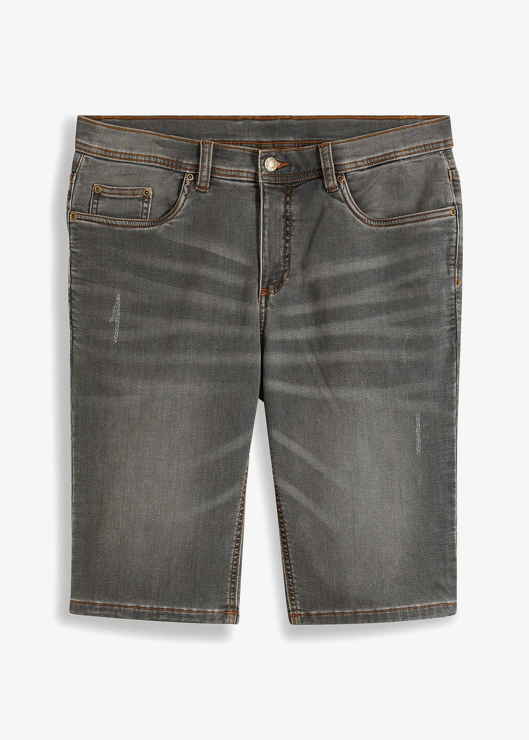Bermuda en sweat effet jean, coupe ventre confort, regular