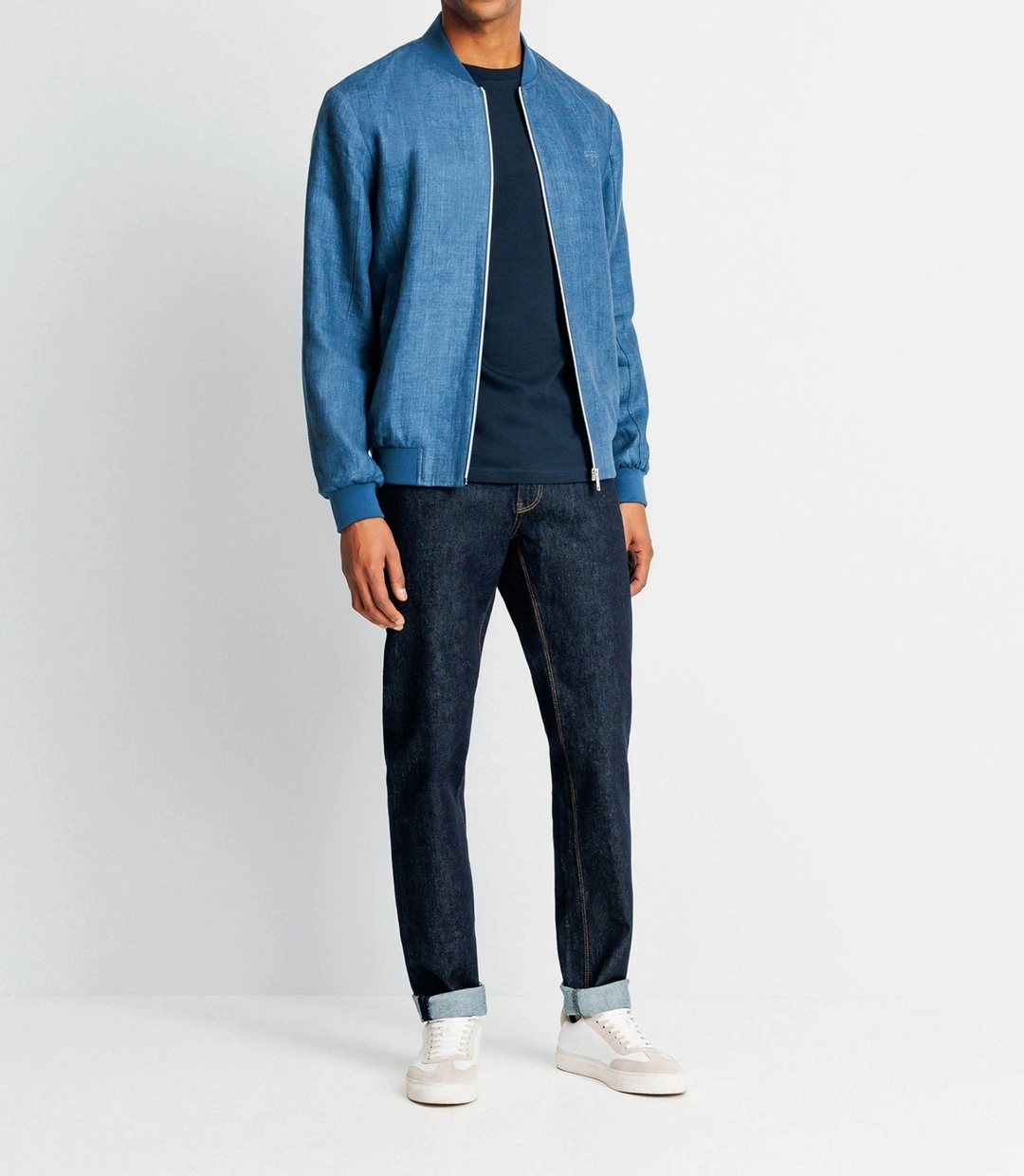 IZAC - Blouson en lin indigo