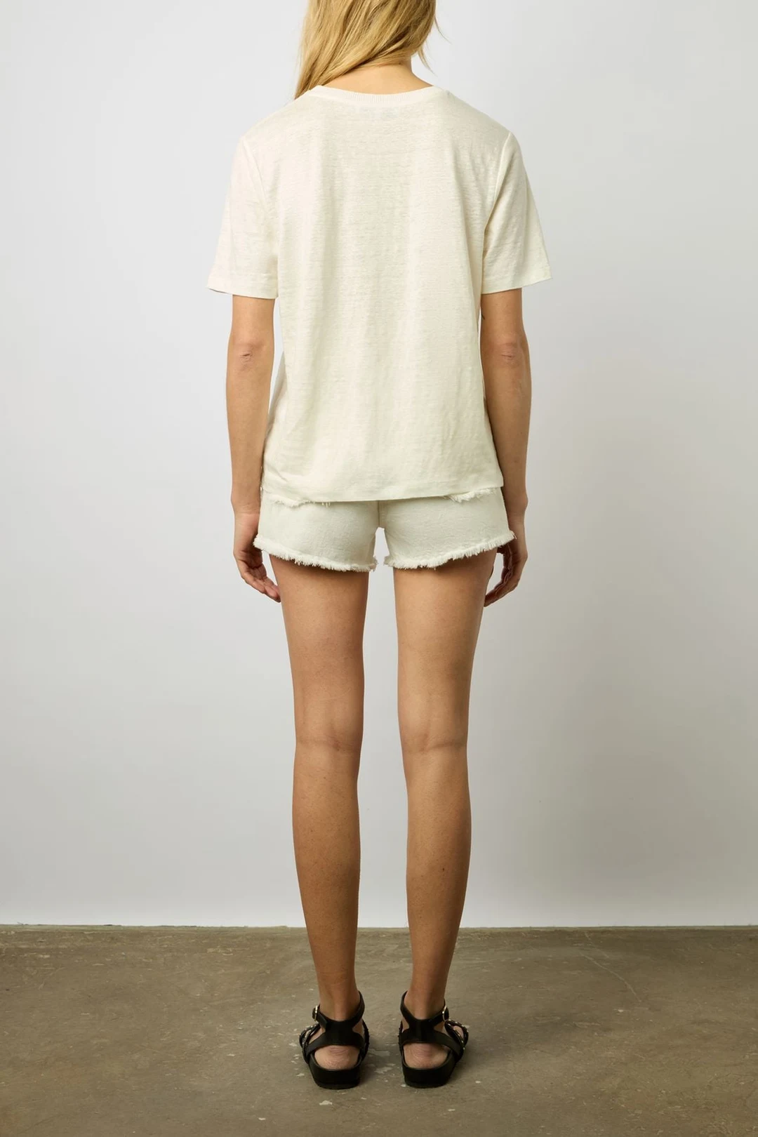 T-shirt Love en lin - MARIETA - Ecru