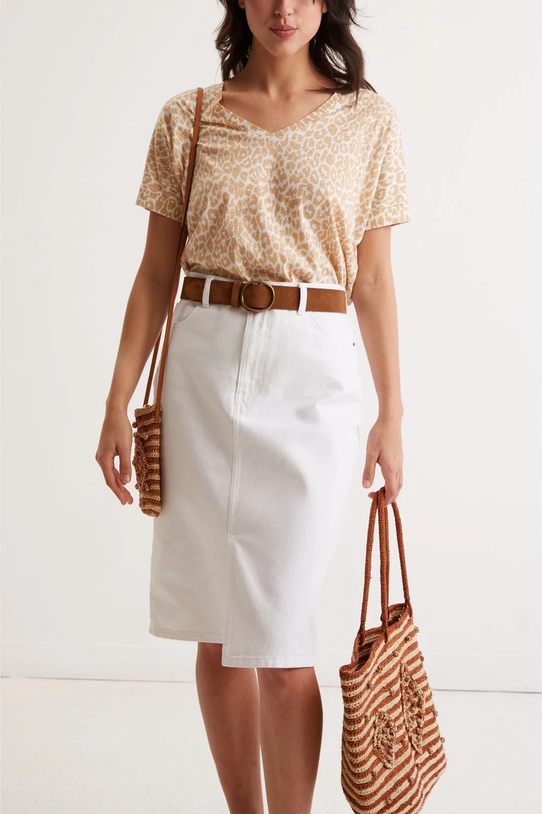 T-shirt oversize imprimé léopard - AIRELLE - Ocre