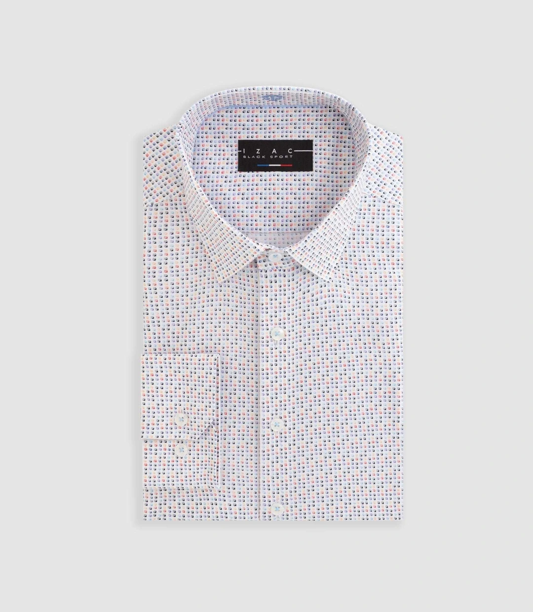 IZAC - Chemise à imprimé geometrique blanche ''Dave''
