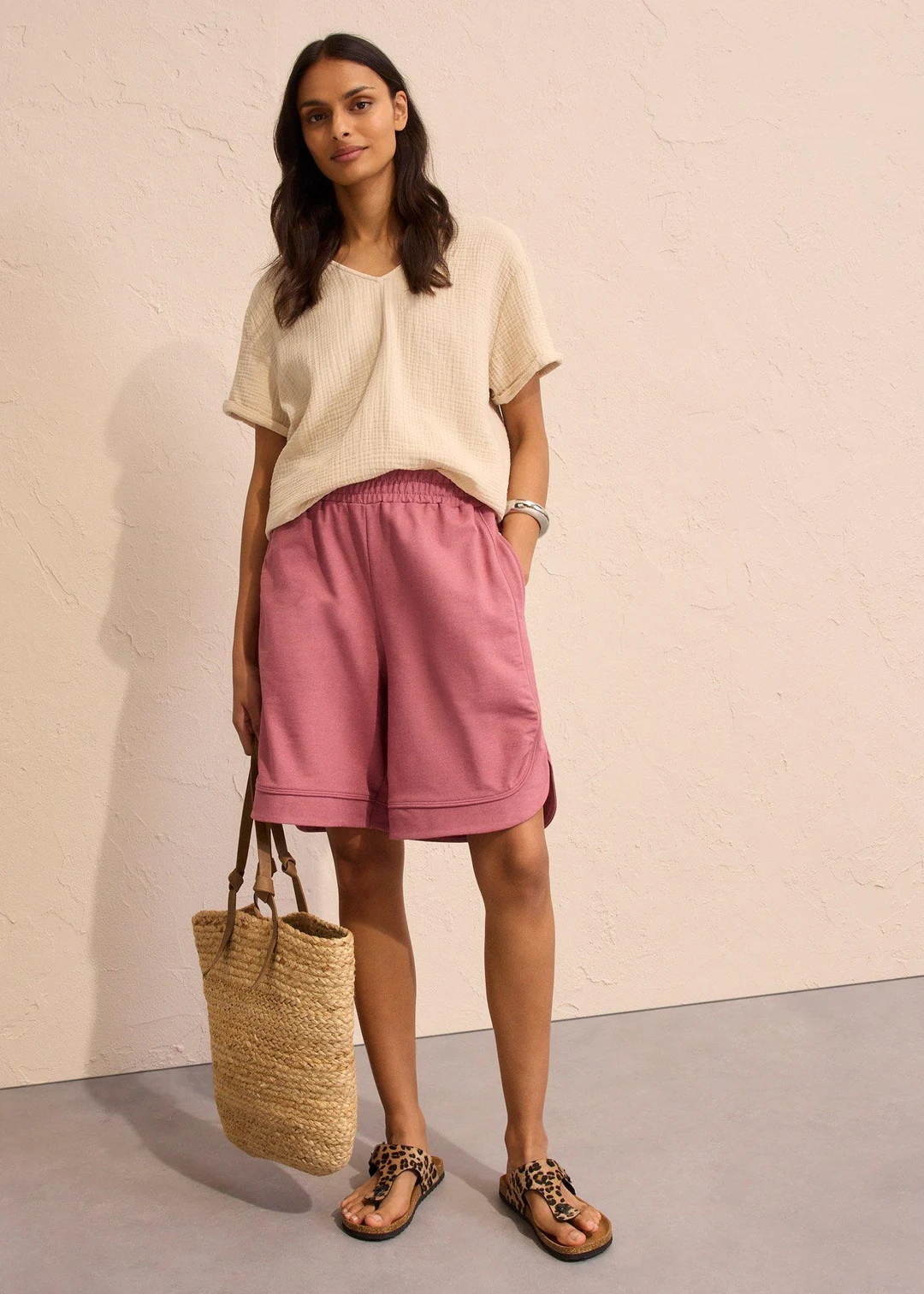 Short large en tissu sweat - 2