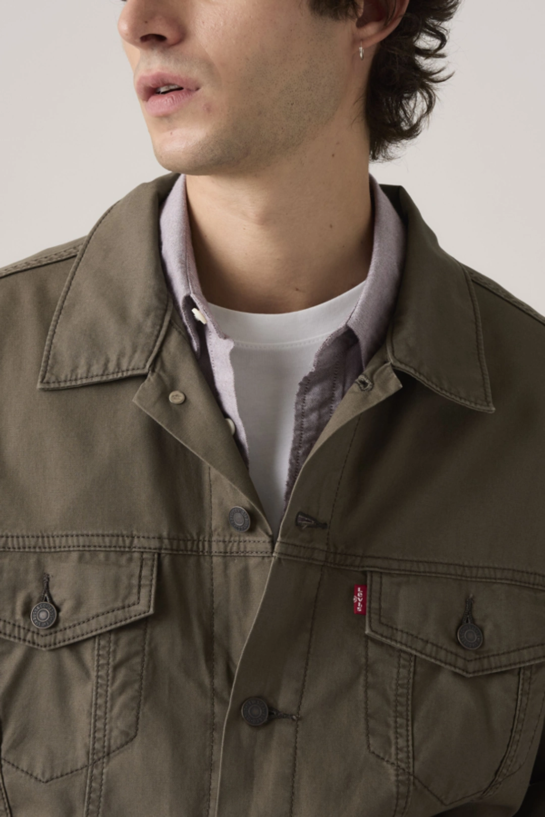 Levi's Veste Trucker Relaxed Type III - Homme - Blanc / Moonstruck - 2XL - 2