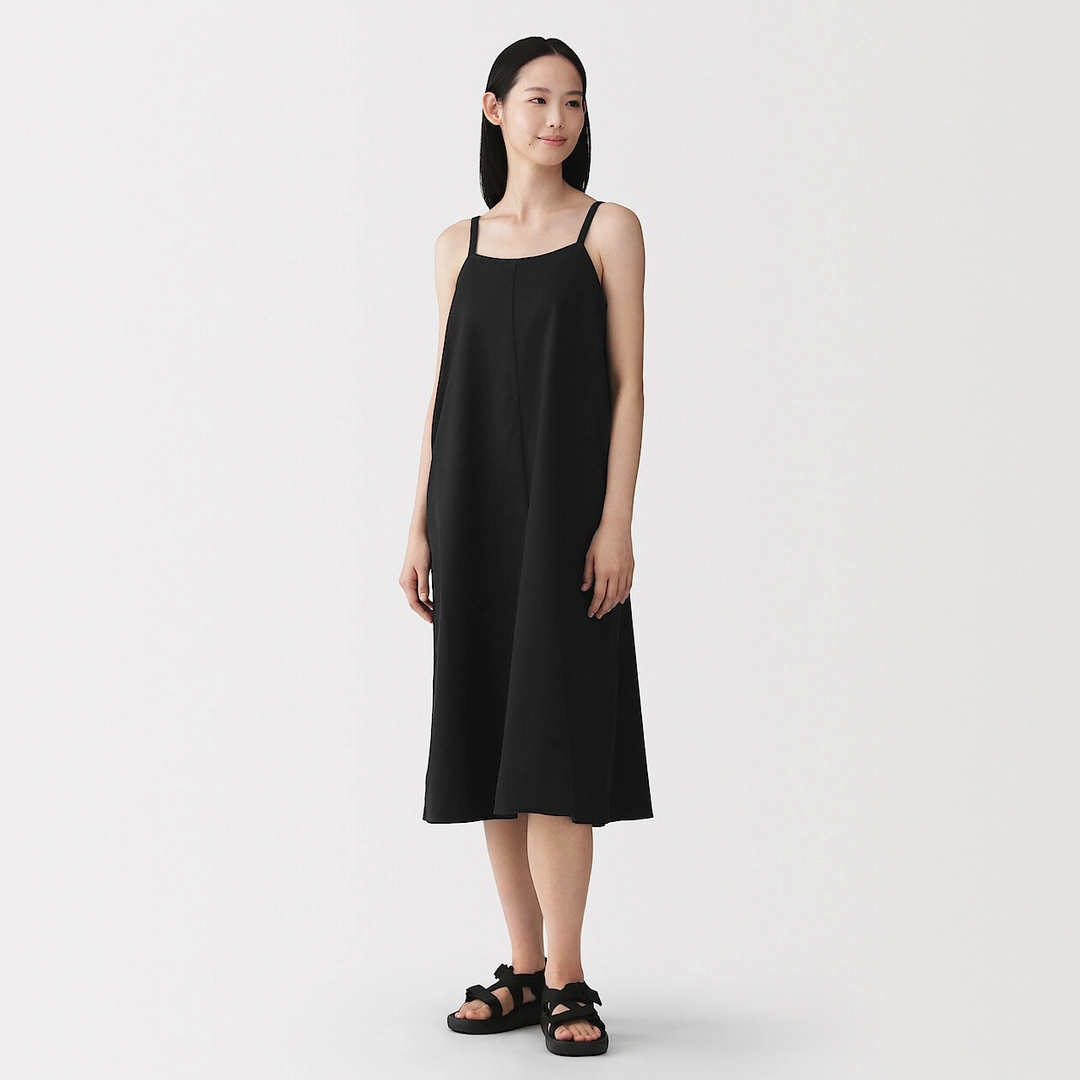 Robe camisole légère en sergé de kapok mélangé pour femme