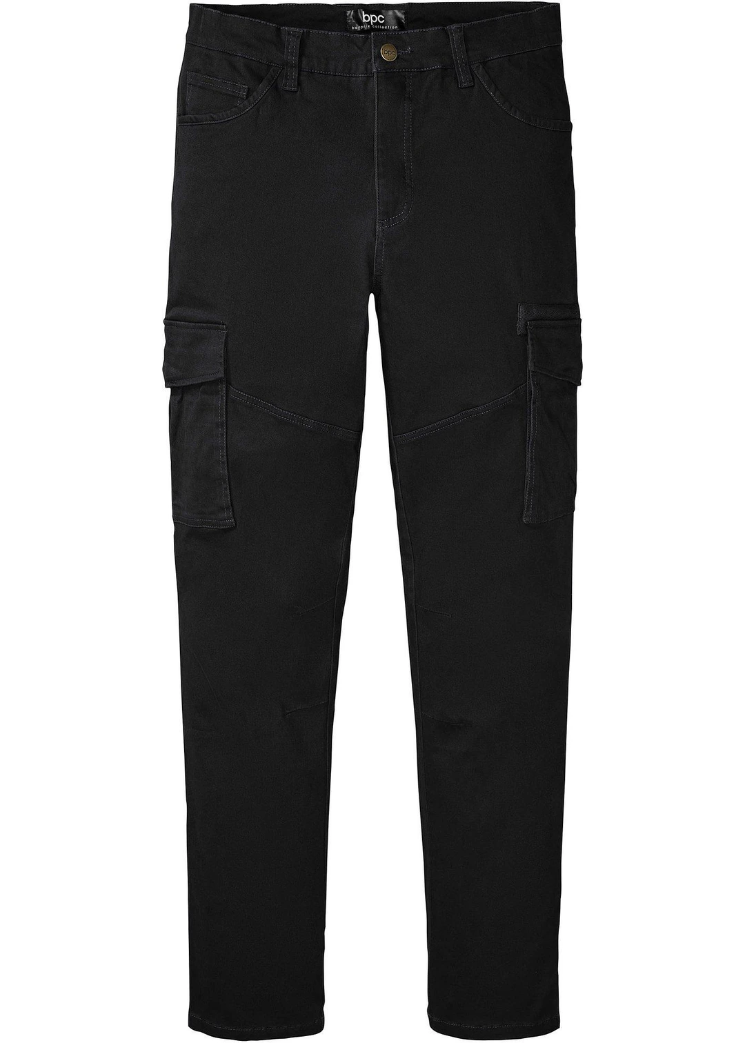 Pantalon slim extensible, jambes droites, avec poches cargo
