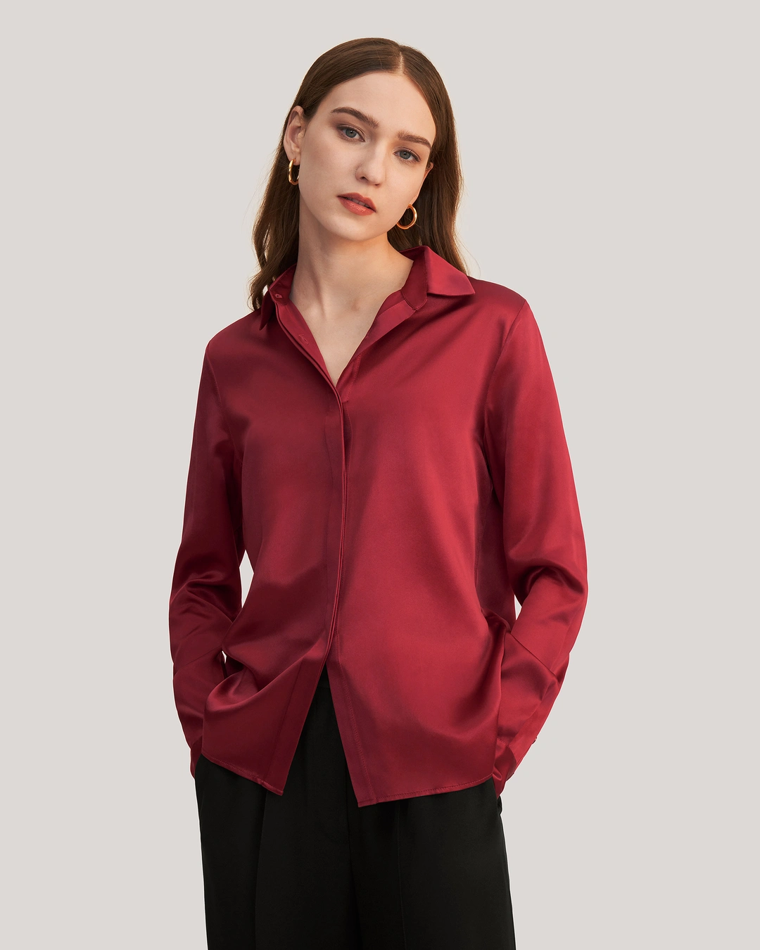 LILYSILK Chemisiers 100% Soie Femmes Respirant Finition Brillante Douce Pour La Peau Et Respirante
