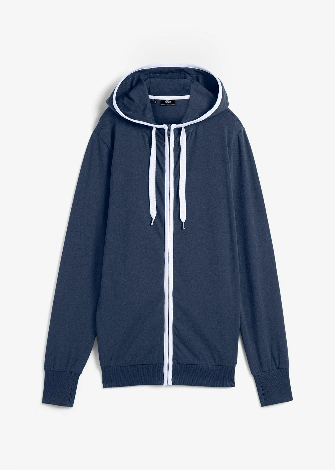 Sweat zippé en coton extensible