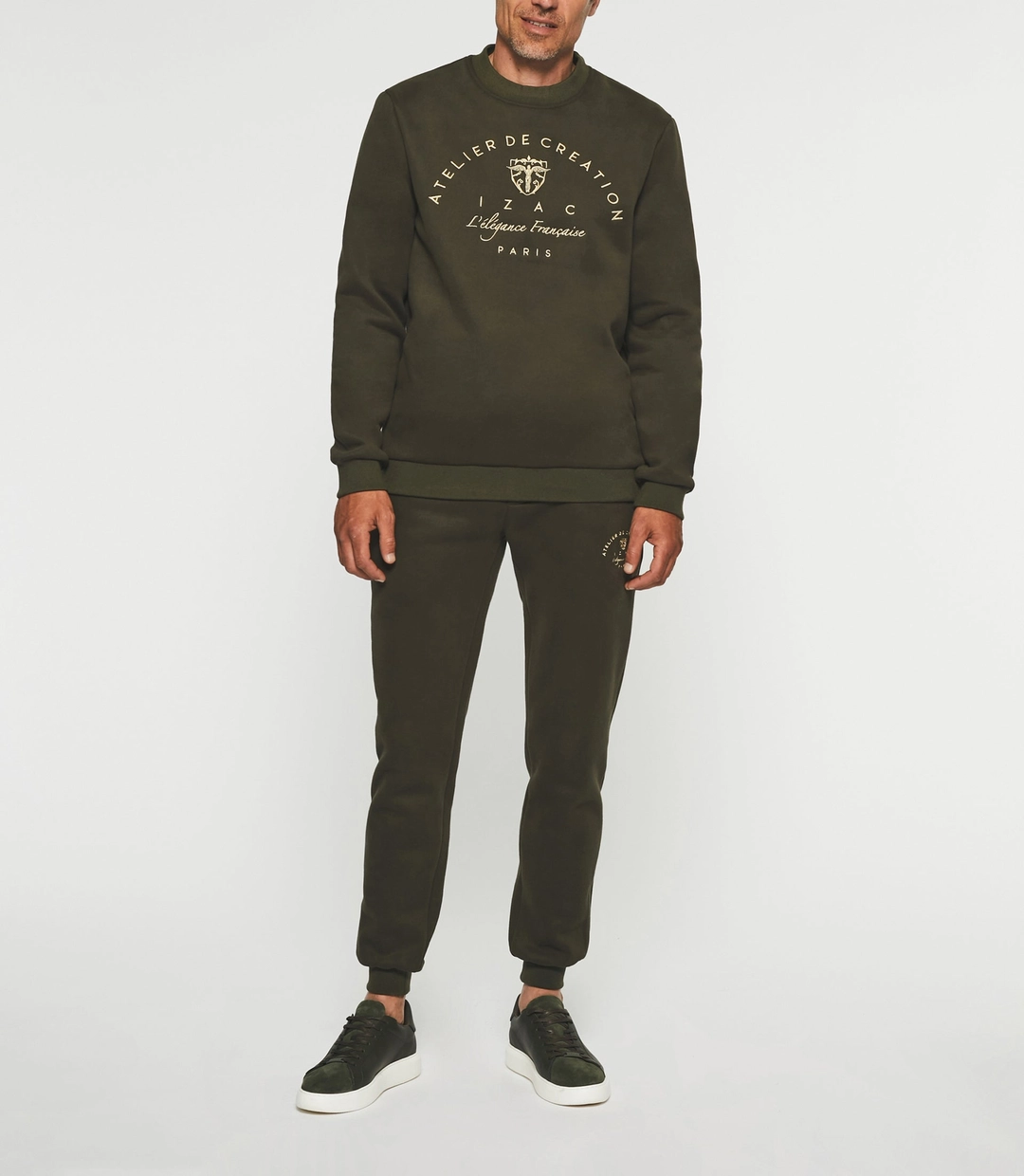 IZAC - Sweat avec logo brodé kaki SWBALI