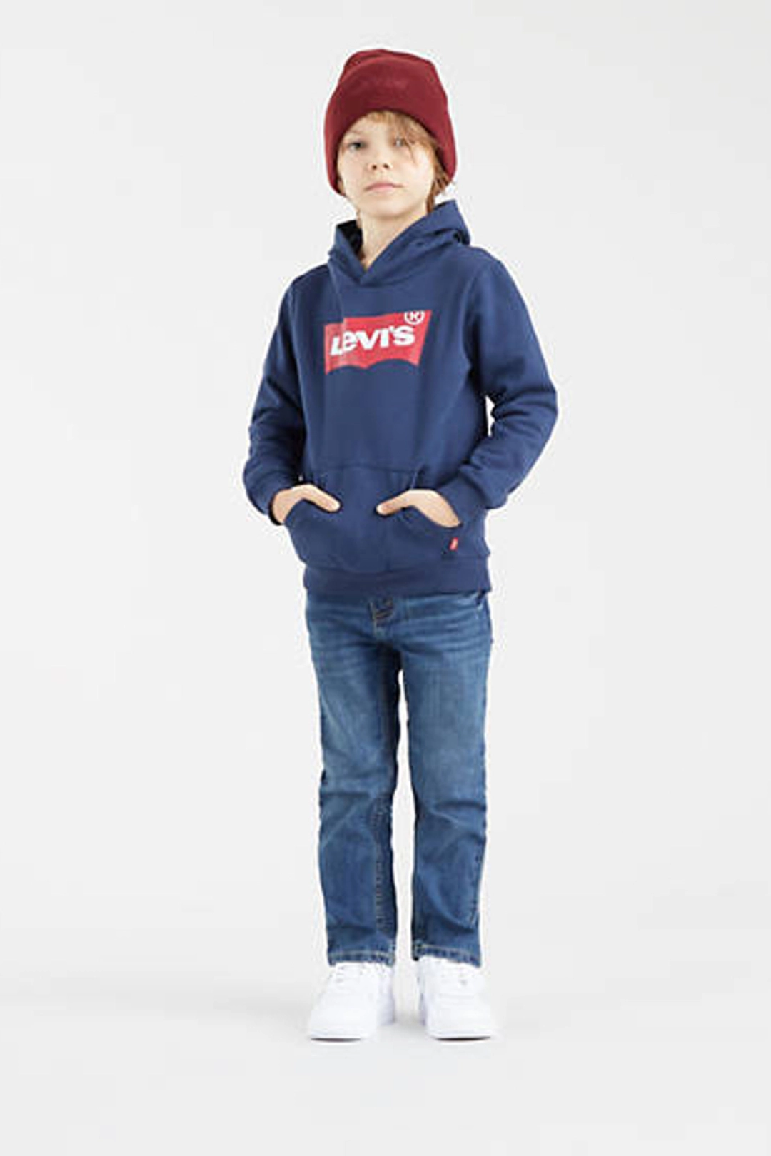 Levi's Teenager Mini Batwing Pullover Hoodie - Homme - Vert / Cameo Green - 14A