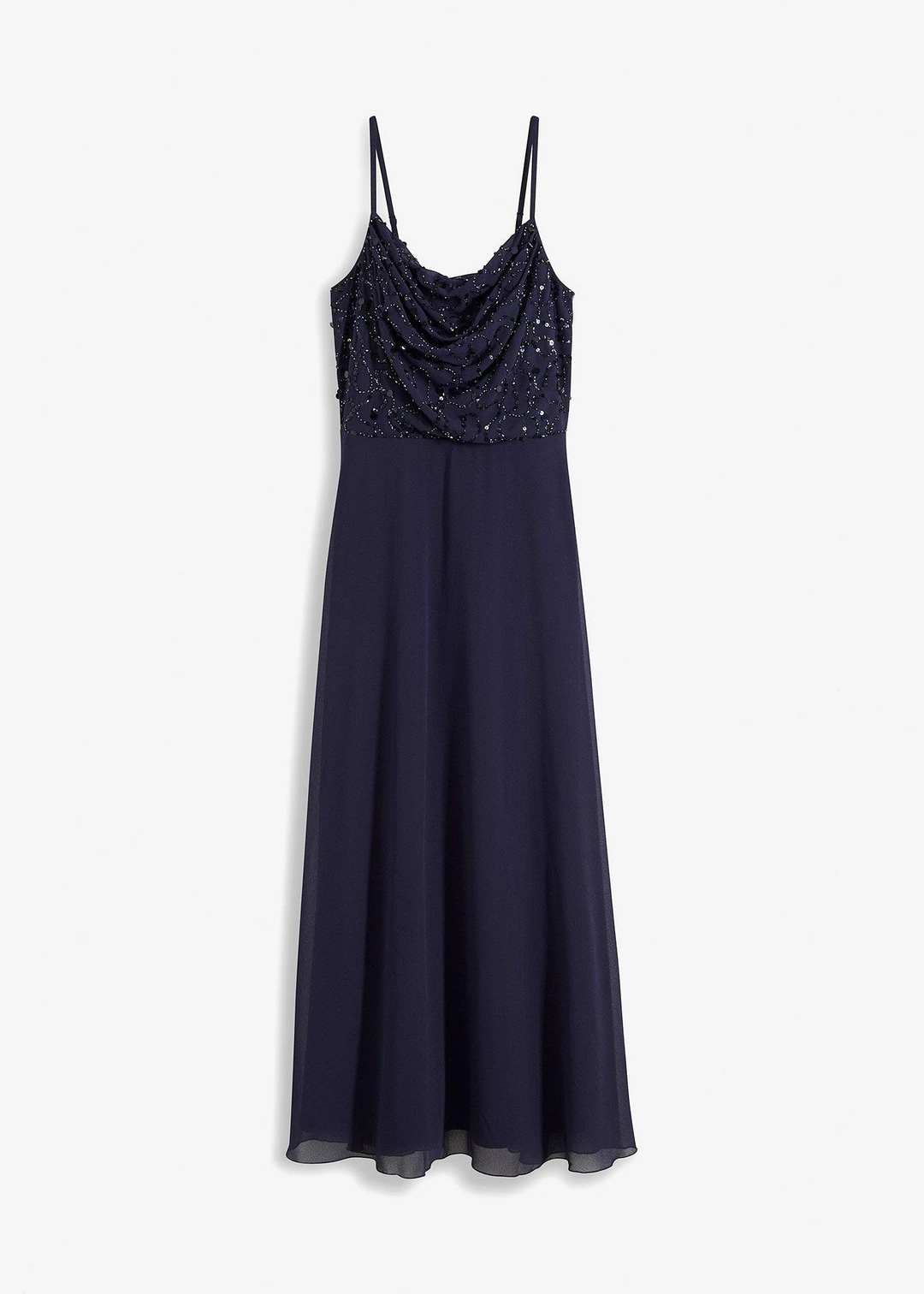 Robe à fines bretelles et haut à sequins brodés