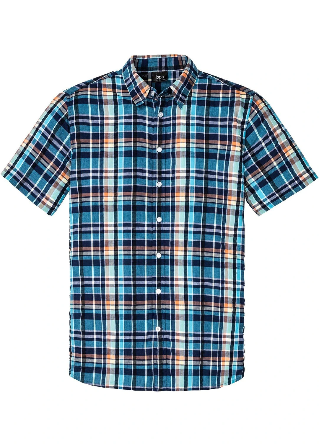 Chemise manches courtes en seersucker 100% coton