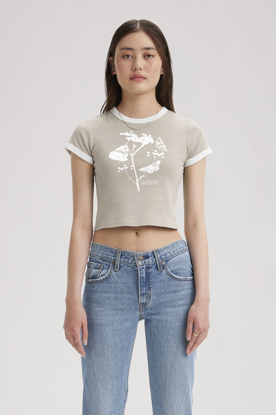 Levi's T Shirt Graphique Mini Ringer - Femme - Noir / Butterfly Pirate Black - XS