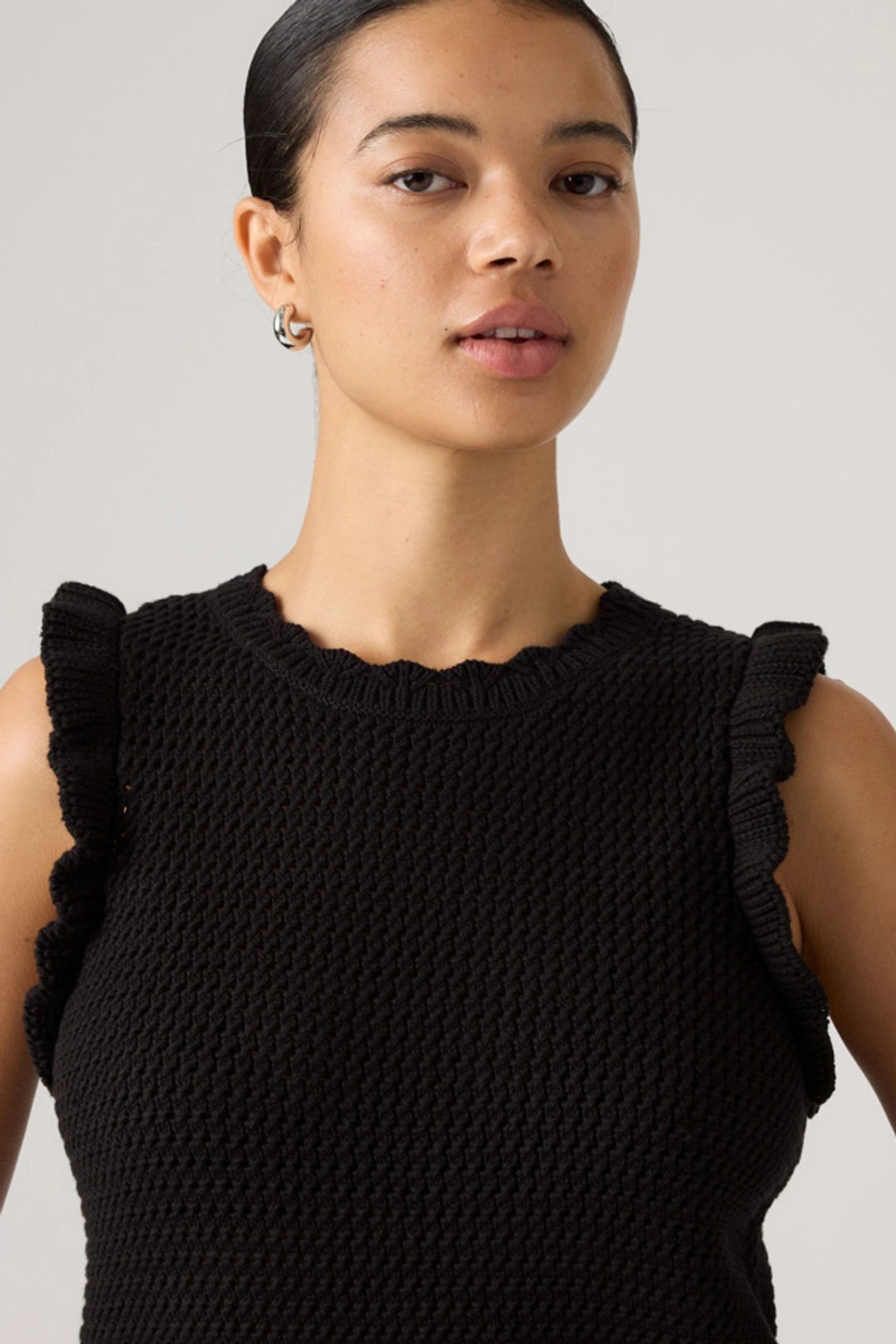 Levi's Lulu Flutter Sleeve Sweater Tank Top - Femme - Noir / Anthracite Night - XS - 2