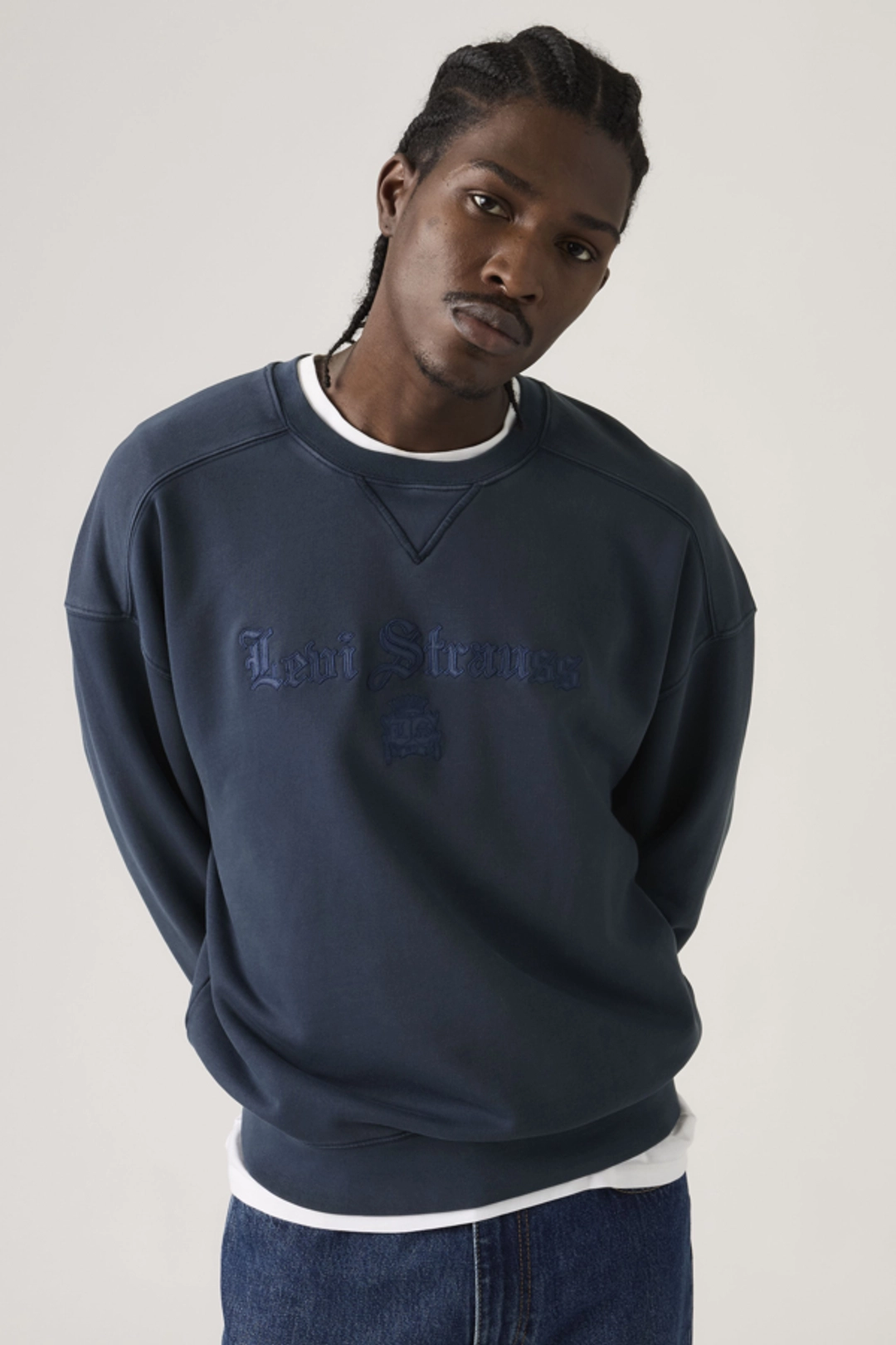 Levi's Sweat Shirt Col Rond Graphique Boxy - Homme - Rouge / Alt Prep Applique 2 Oxblood - XL