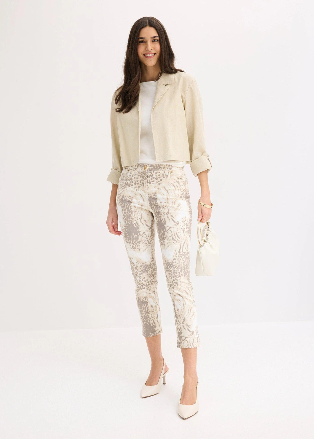 Pantalon extensible 7/8 imprimé