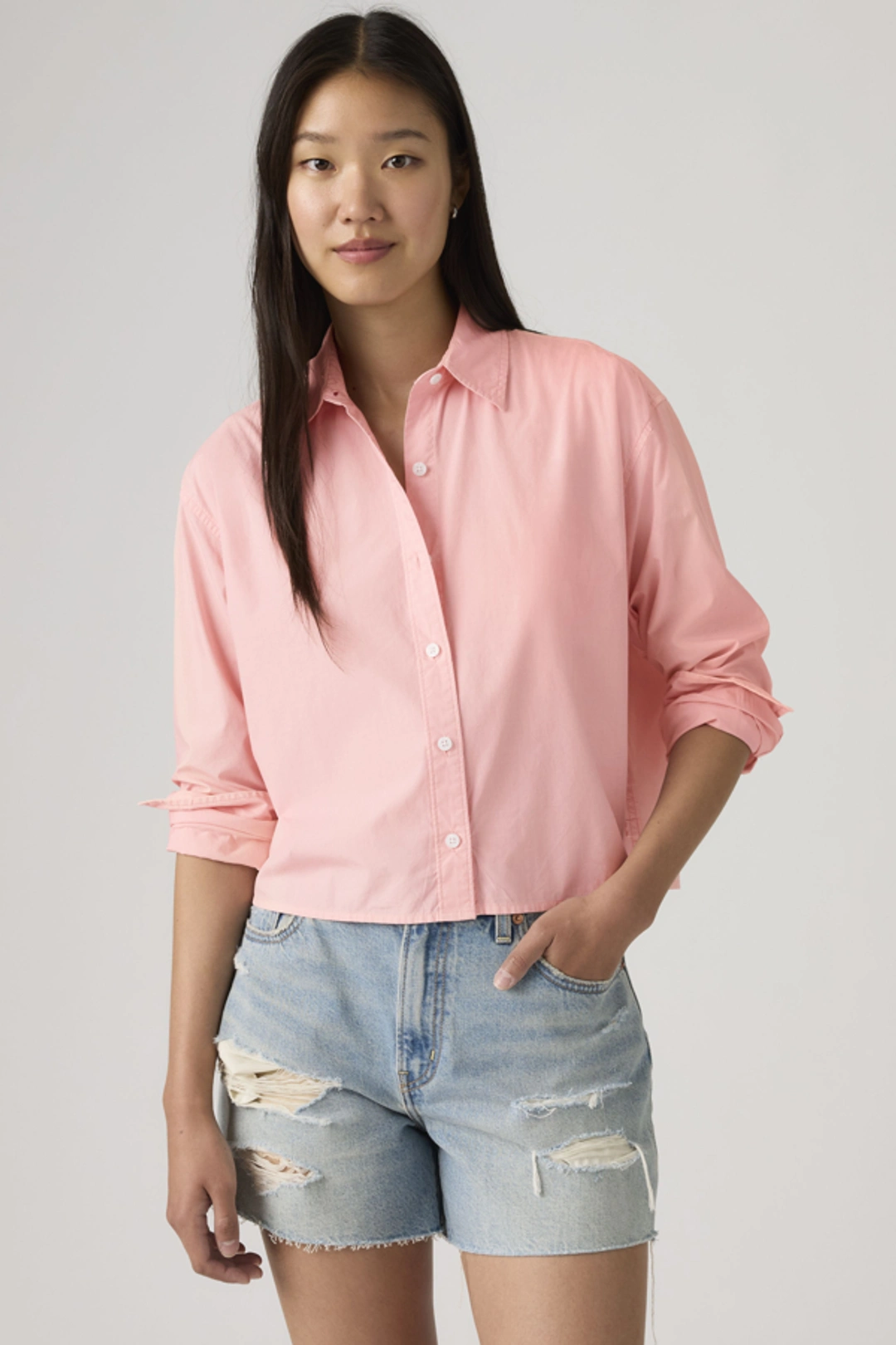 Levi's Chemise Crop Harlie - Femme - Blanc / Bright White - XS