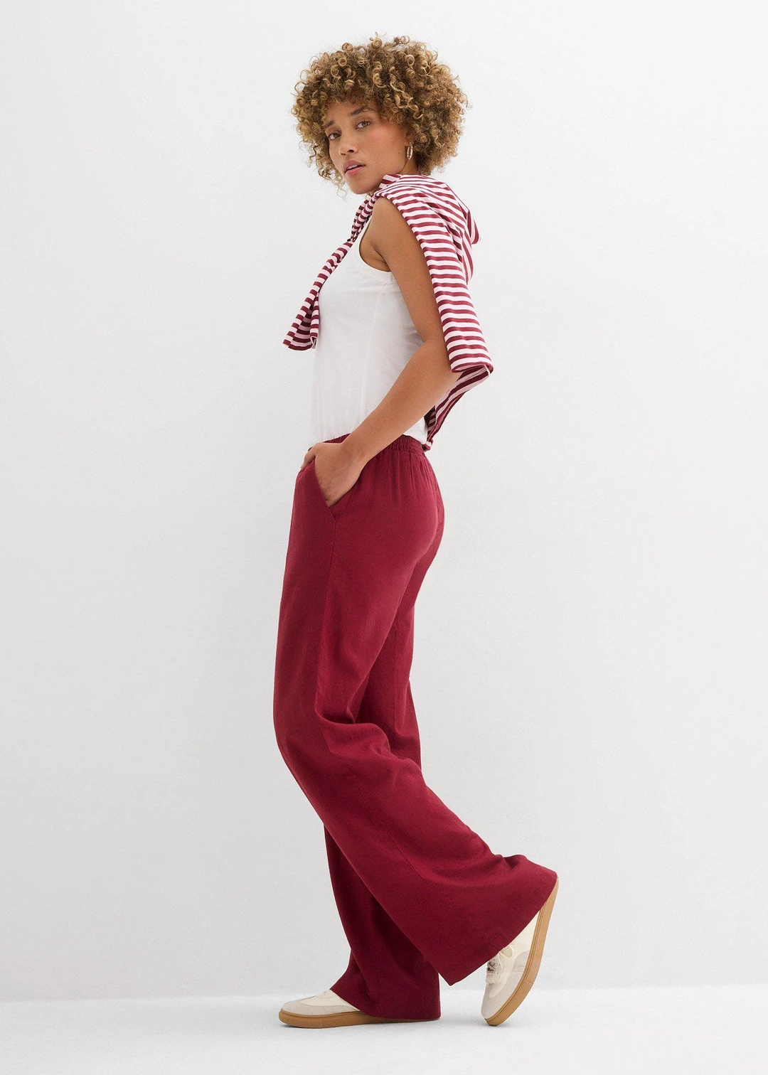 Pantalon palazzo en lin mélangé - 2