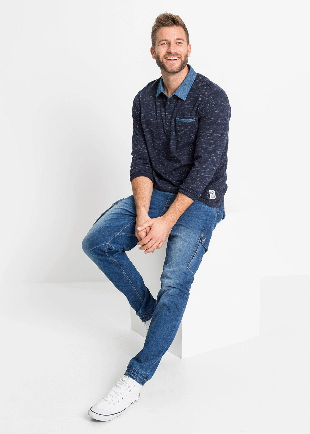 Polo manches longues 100% coton