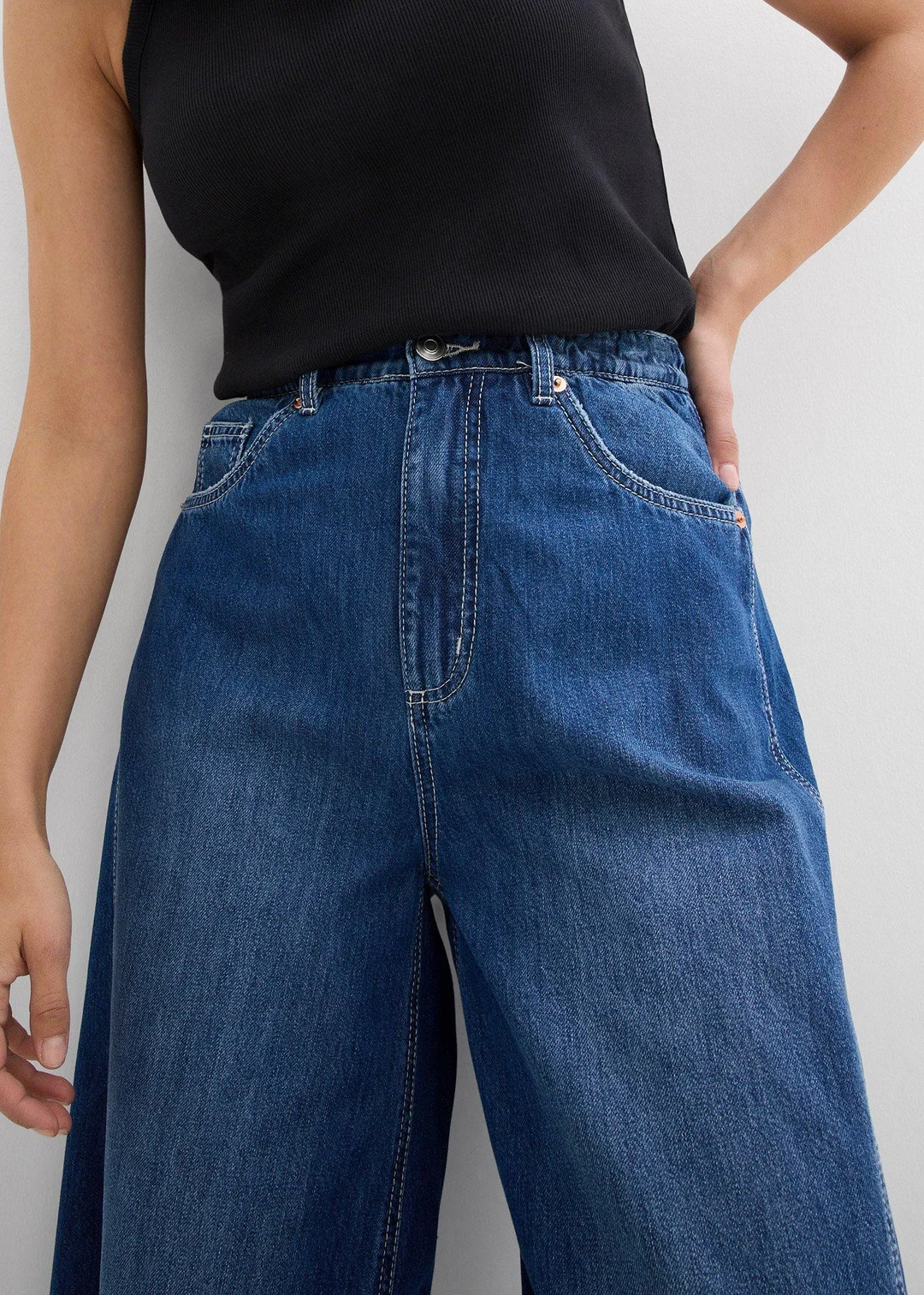 Jean ballon, taille haute, ultra-doux - 3