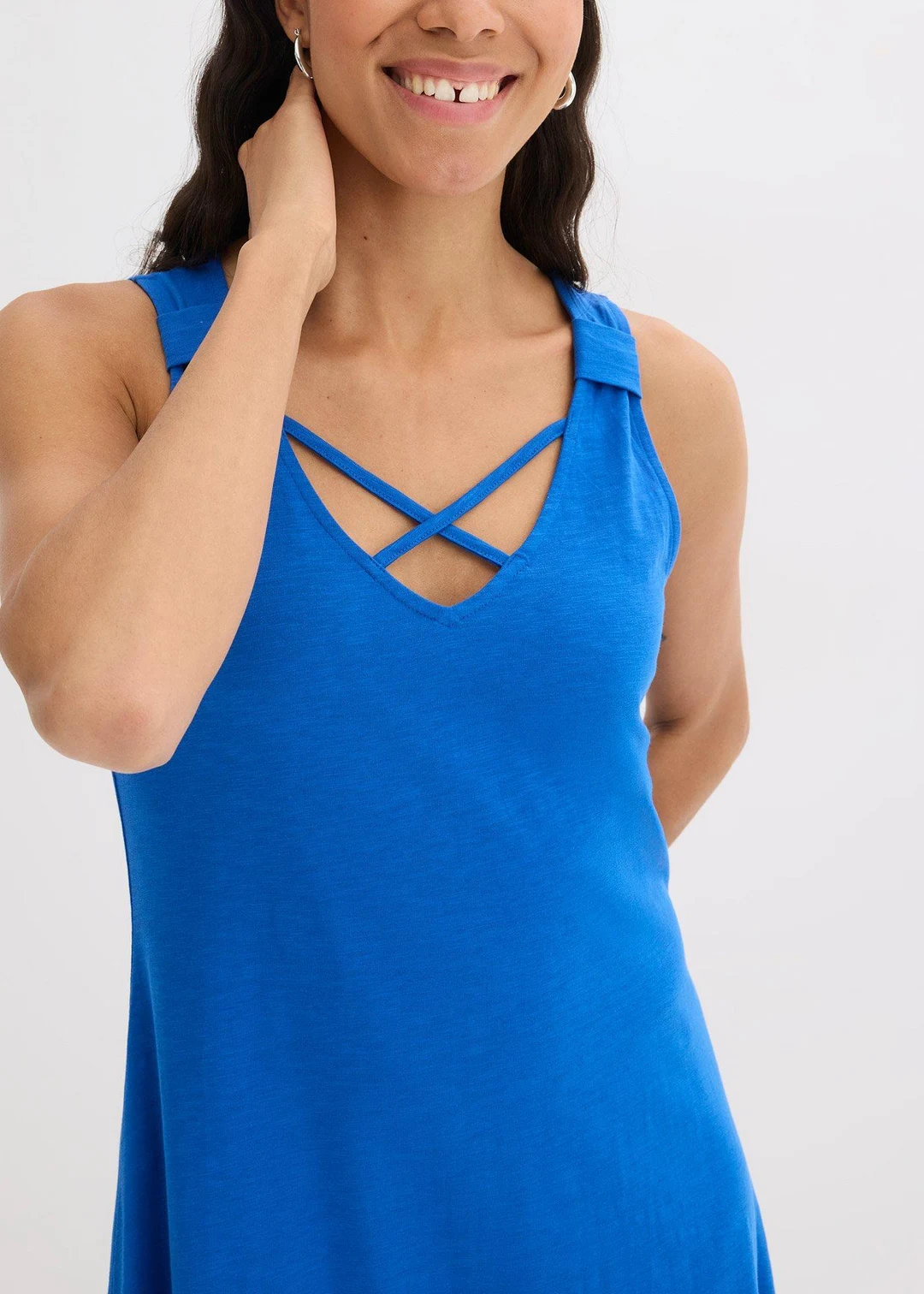 Robe longue 100% coton à bretelles - 3