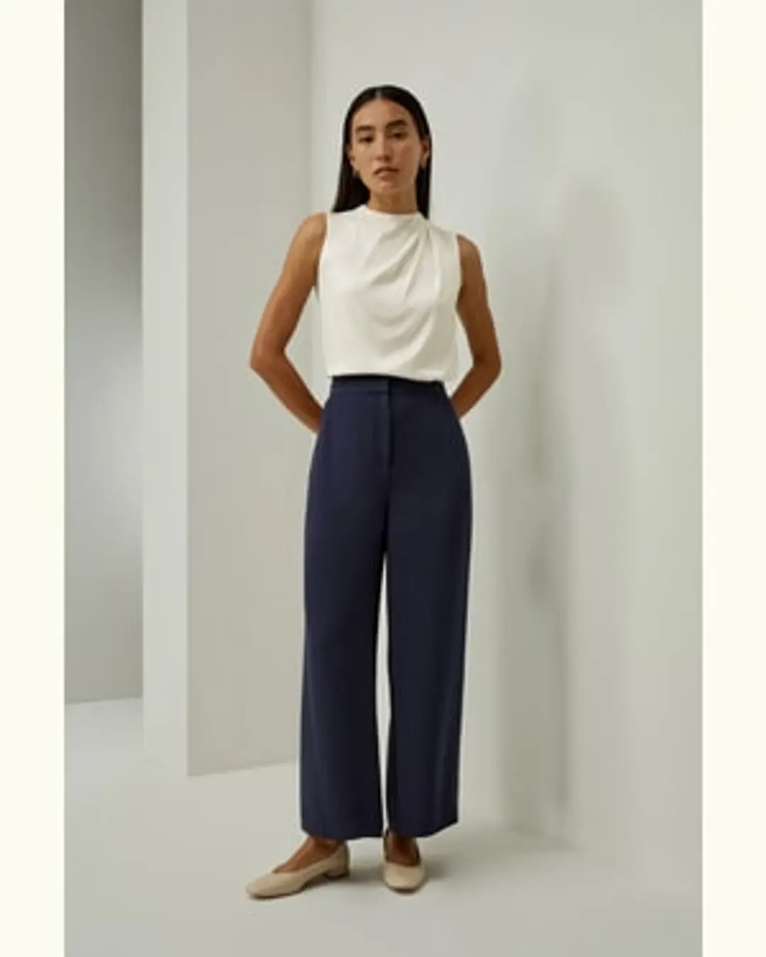 LILYSILK Pantalon En Soie La Coupe Droite Soie De Haute Qualité Mettant En Valeur La Féminité Modèle Classique Bleu Royal 48