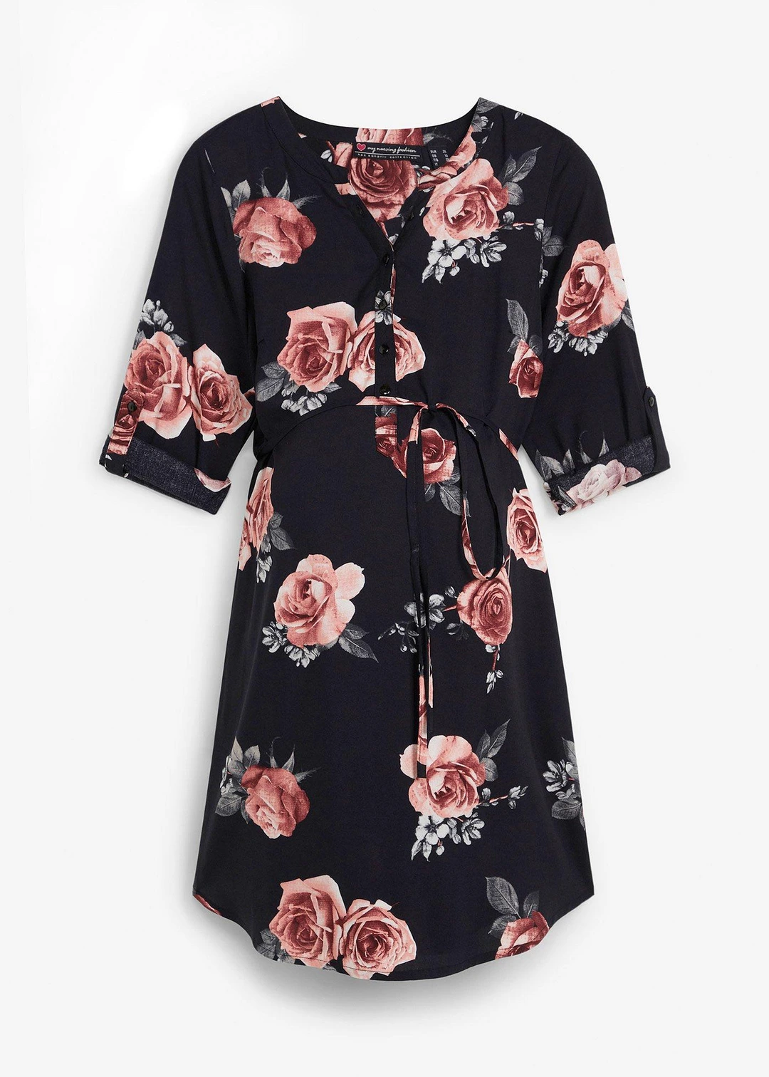 Robe-blouse de grossesse et d'allaitement en viscose fluide