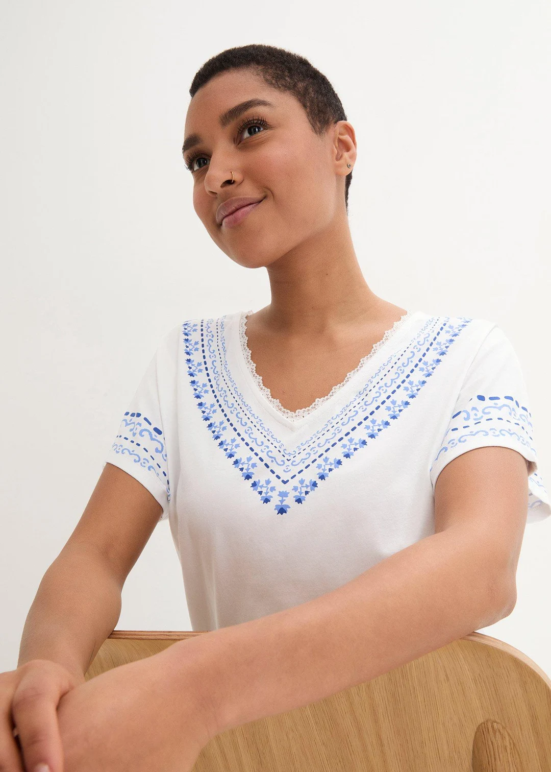 T-shirt coton ample avec imprimé brodé - 3