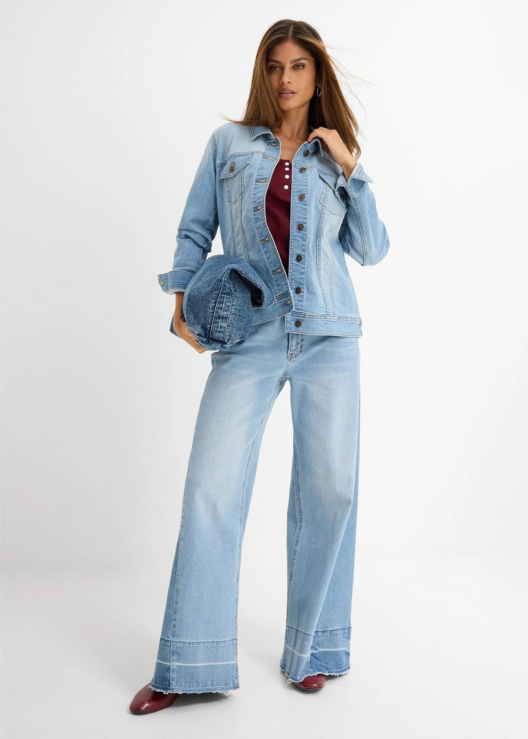 Veste en jean extensible, basique - 2